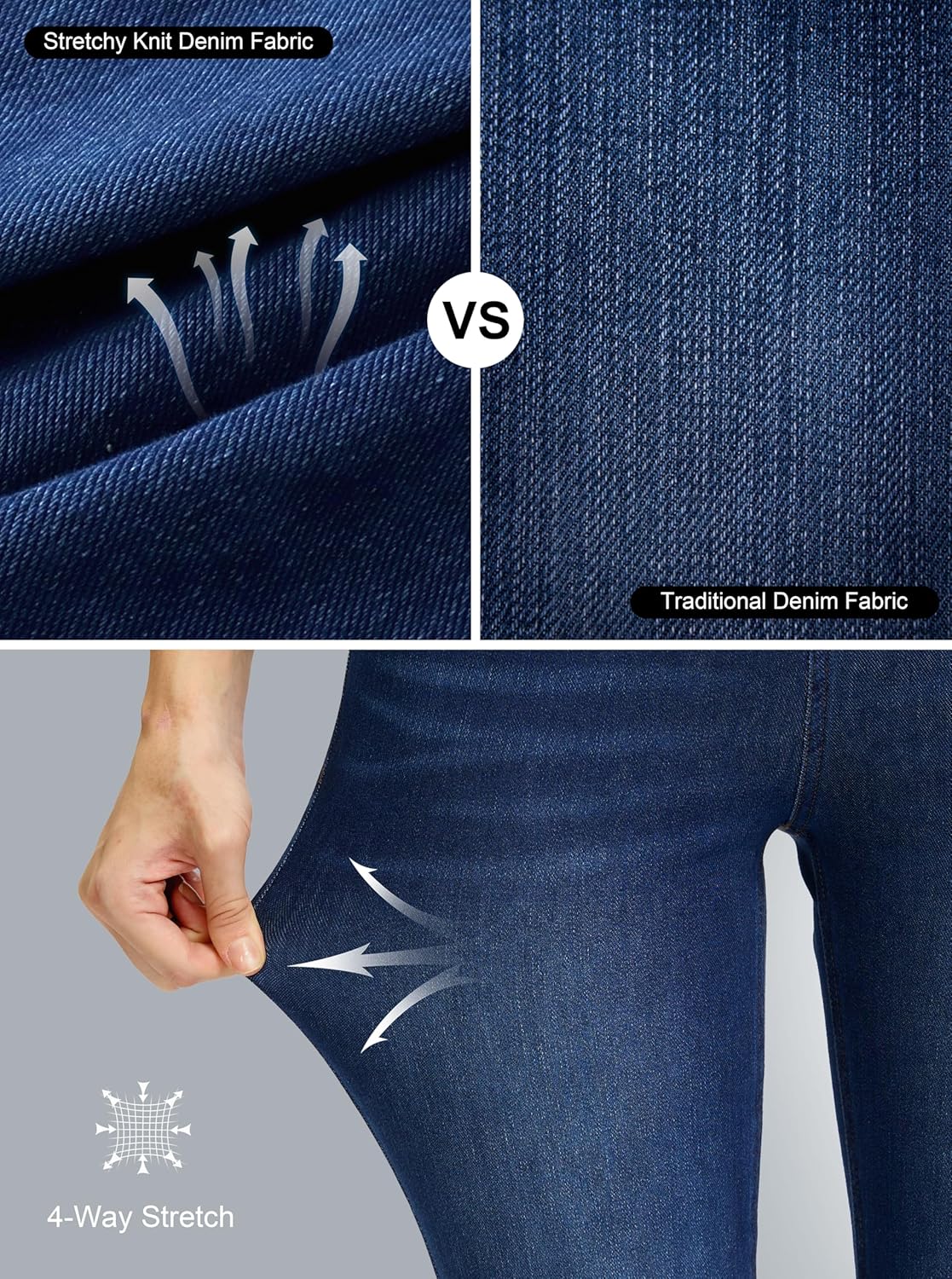 Rammus Flare Jeans for Women Crossover High Waisted Bell Bottom Jeans Trendy Yoga Pants Stretchy Flare Leggings with Pockets - Image 6