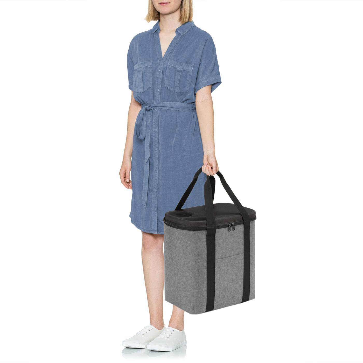 reisenthel coolerbag XL twist silver - Bolsa nevera XL de tejido de poliéster de alta calidad - Ideal para picnics, compras y viajes