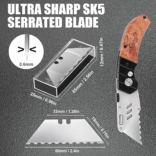 Miniatura 41 de Vickay SK5 - Paquete de 60 cuchillas de repuesto de acero resistente con estuche de plástico, cuchillas de afeitar de tamaño estándar