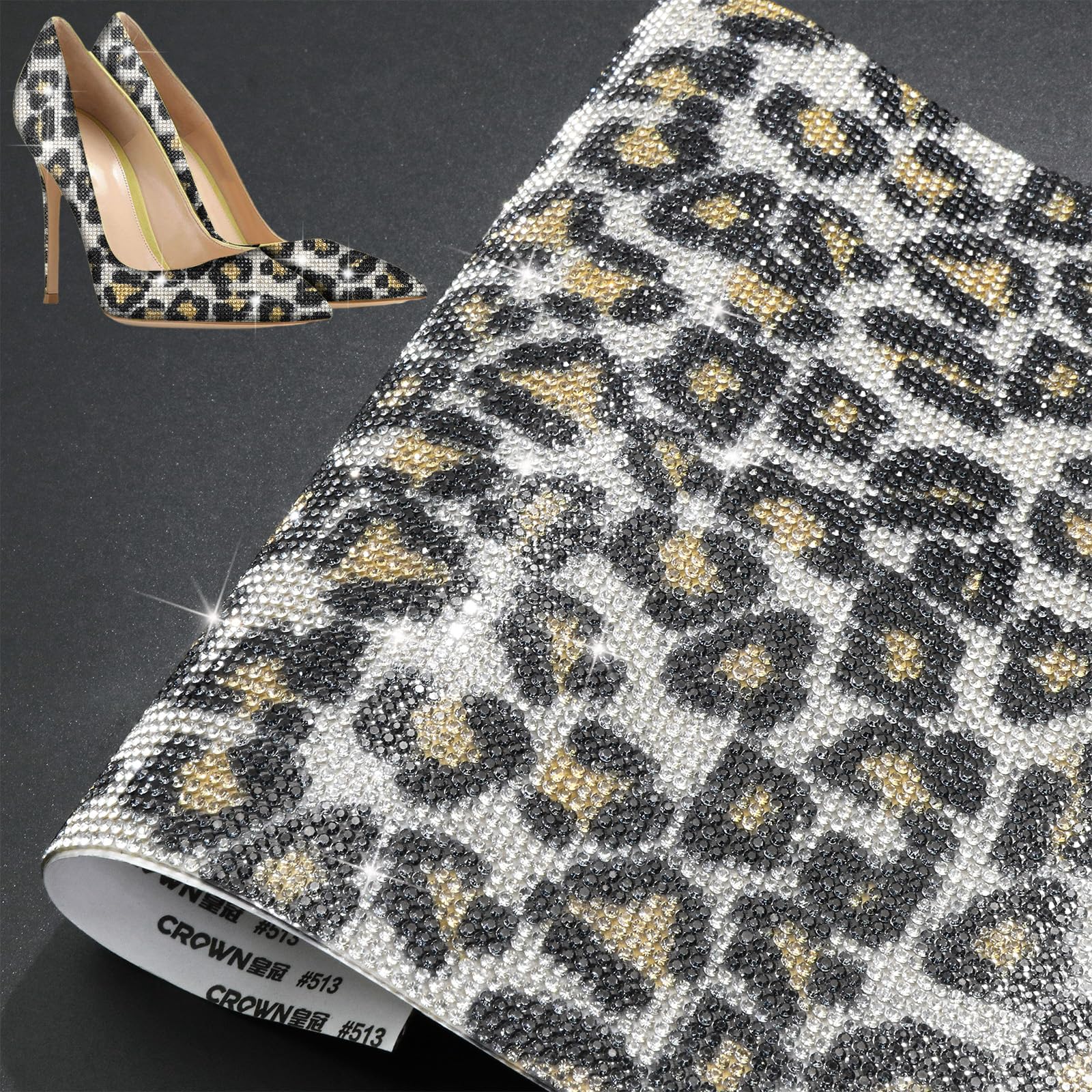 Strass étincelants autocollants léopard pour customisation de chaussures et loisirs créatifs