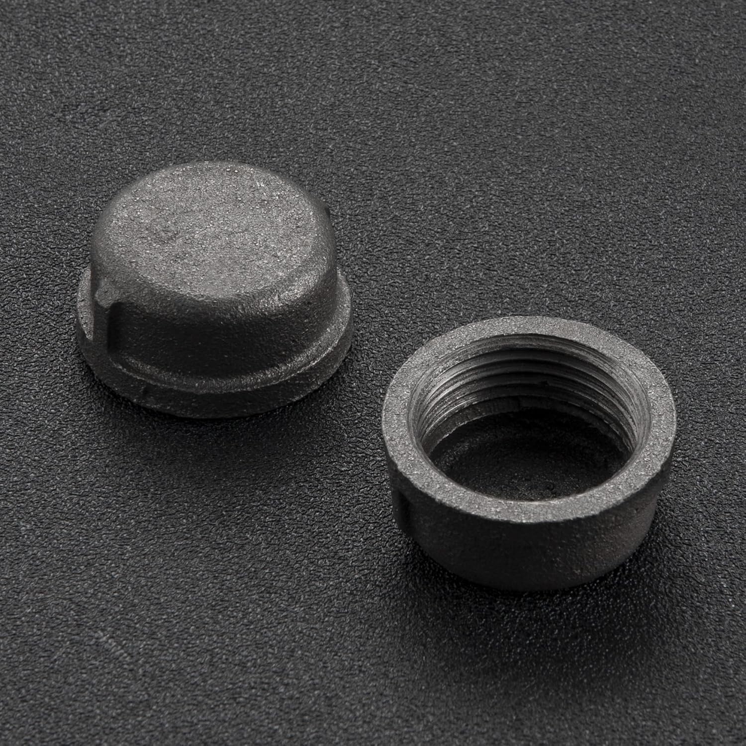 1" Industrial Pipe Fitting Caps - Home Expert 10 Pack Iron Cast Metal Pipe Caps for Steampunk Vintage Shelf Bracket DIY Plumbing
