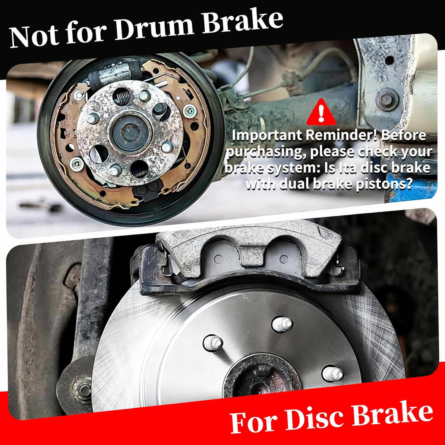 Brake Caliper Compressor, Heavy Duty Brake Caliper Compression Tool for Brake Pad Replacement, Disc Brake Caliper Piston Compressor Tool for Most Cars & Trucks