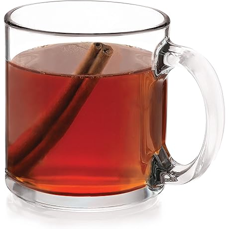 Anchor Hocking Robusta Glass Coffee Mugs, Set of 4 | 13-Ounce Anchor...