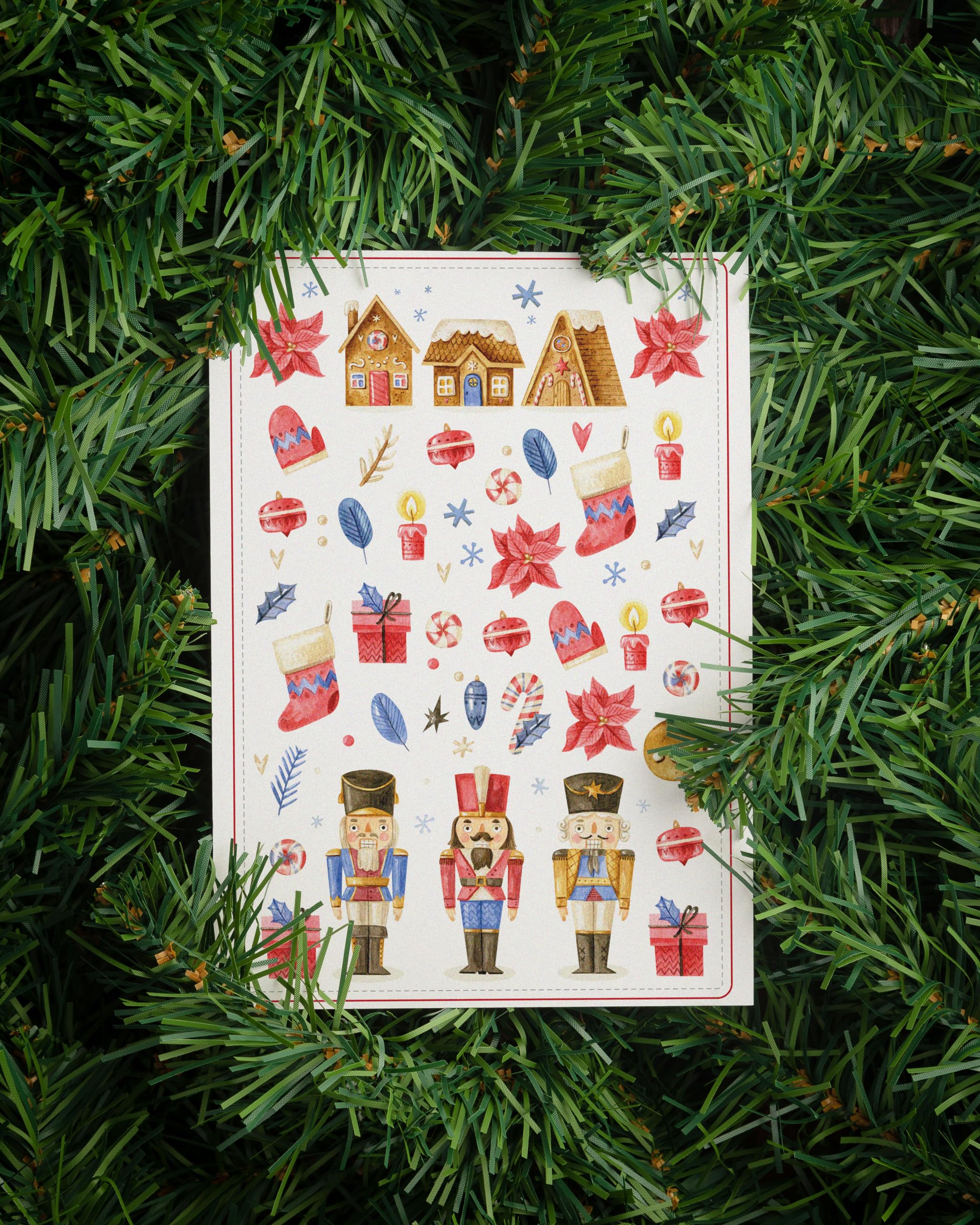 Biglietto di Natale con cane Pinscher nano marrone (15,2 x 10,2 cm), vuoto all'interno e con busta. Articolo perfetto per ogni amante dei cani. - Italia