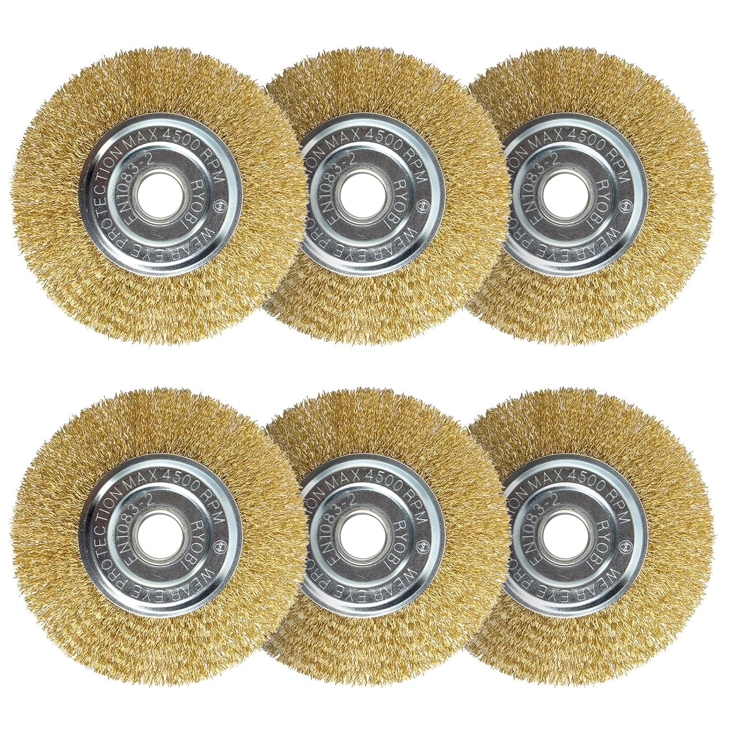 Juego de 6 cepillos para juntas de 11,5 cm de diámetro, cepillo de latón para Gloria Multibrush, eliminación de malas hierbas