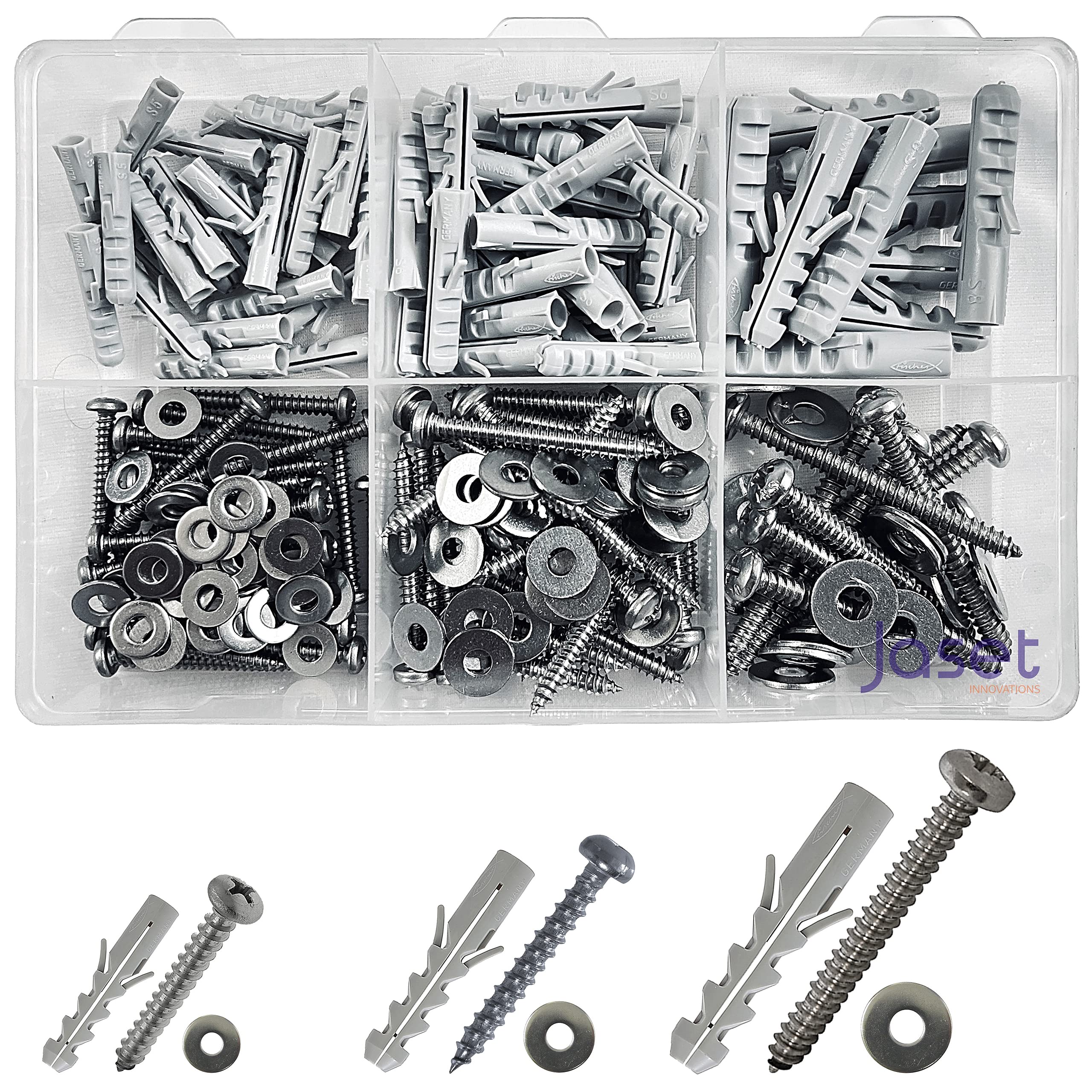 See full amazon price history chart for Jaset Innovations Nylon Dry Wall Rawl Plugs/Gitti, 304 Grade Rust Proof Stainless Steel Screws Phillips Pan Head and Washers - Assorted Kit (Set of 60 = Total 180 pieces) Jaset Innovations Nylon Dry Wall Rawl Plugs/Gitti, 304 Grade Rust Proof Stainless Steel Screws Phillips Pan Head and Washers - Assorted Kit (Set of 60 = Total 180 pieces) (B09CTQDNG4) Amazon Price History, Amazon Price Tracker