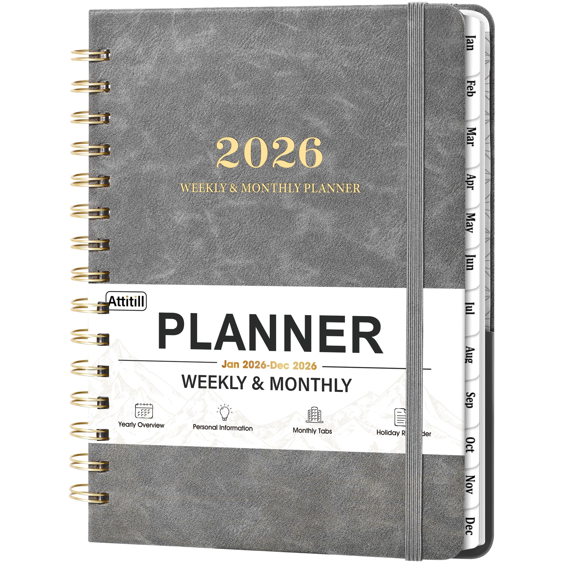 Planer na 2026 rok 2026, tygodniowy i miesięczny, od stycznia 2026 do grudnia 2026, 14,6 x 21 cm, kalendarz 2026 z kieszenią wewnętrzną, notatniki
