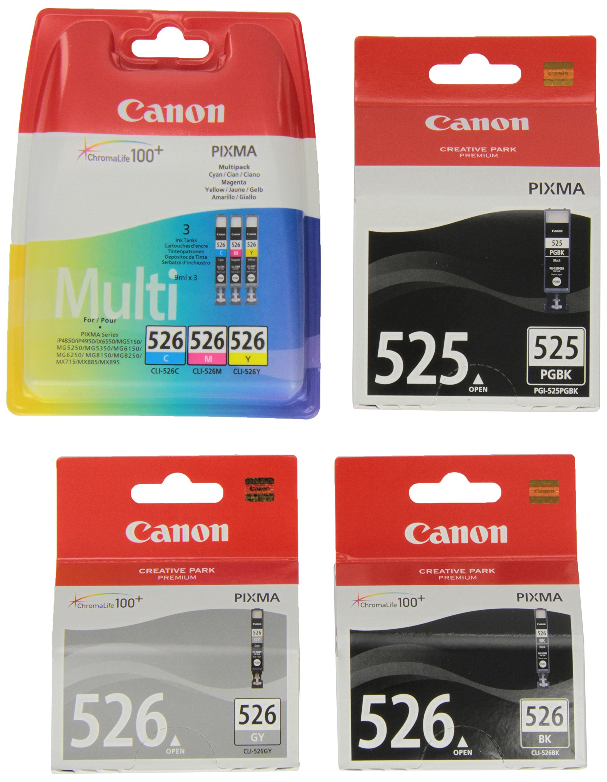 Inchiostro CLI-526 Compatibile 24 Cartucce D'inchiostro Compatibili Per Stampanti Canon (PGI-525, CLI-526) - 4 Set Da 6 Colori 24 Cartucce Compatibili Canon Pgi-525 Cli-526 - Foto 3