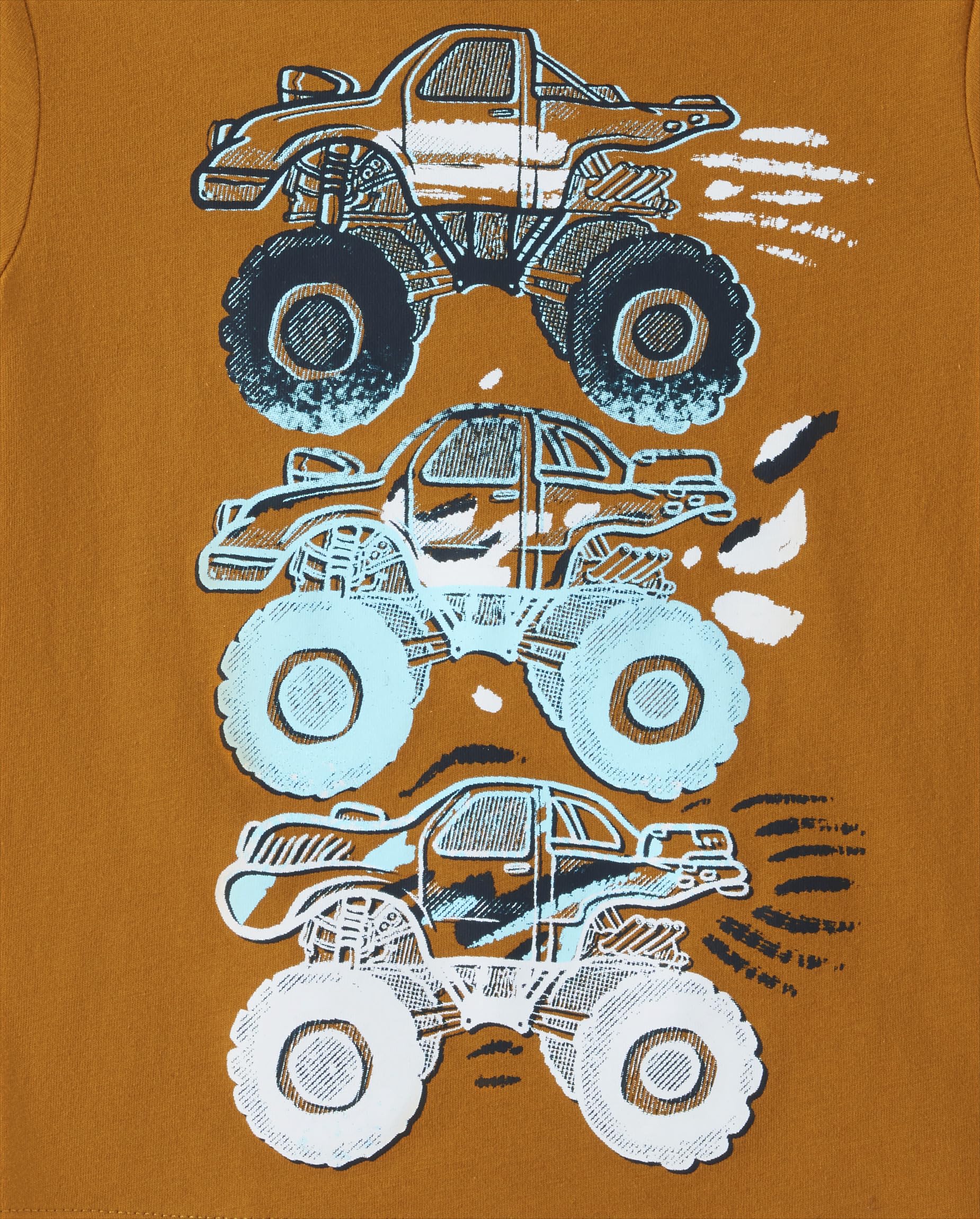 The Children's Place Baby-Boys and Toddler Boys Short Sleeve Graphic T-Shirt 3-Pack Dino Motorcyle/Truck/Animal Truck 5T