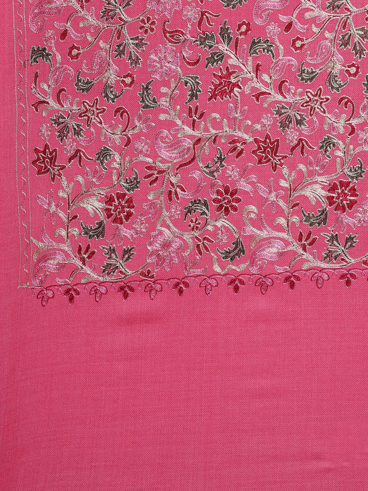 Pashmoda Stola, scialle e avvolgimento, da donna, 100% pura lana, con ricamo Nalki, certificato Woolmark, tessuto sostenibile e naturale (misura 28 x 80)