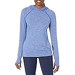 Amazon Essentials Women's Brushed Tech Stretch Popover Hoodie (Available in Plus Size), Blue Space Dye, Small