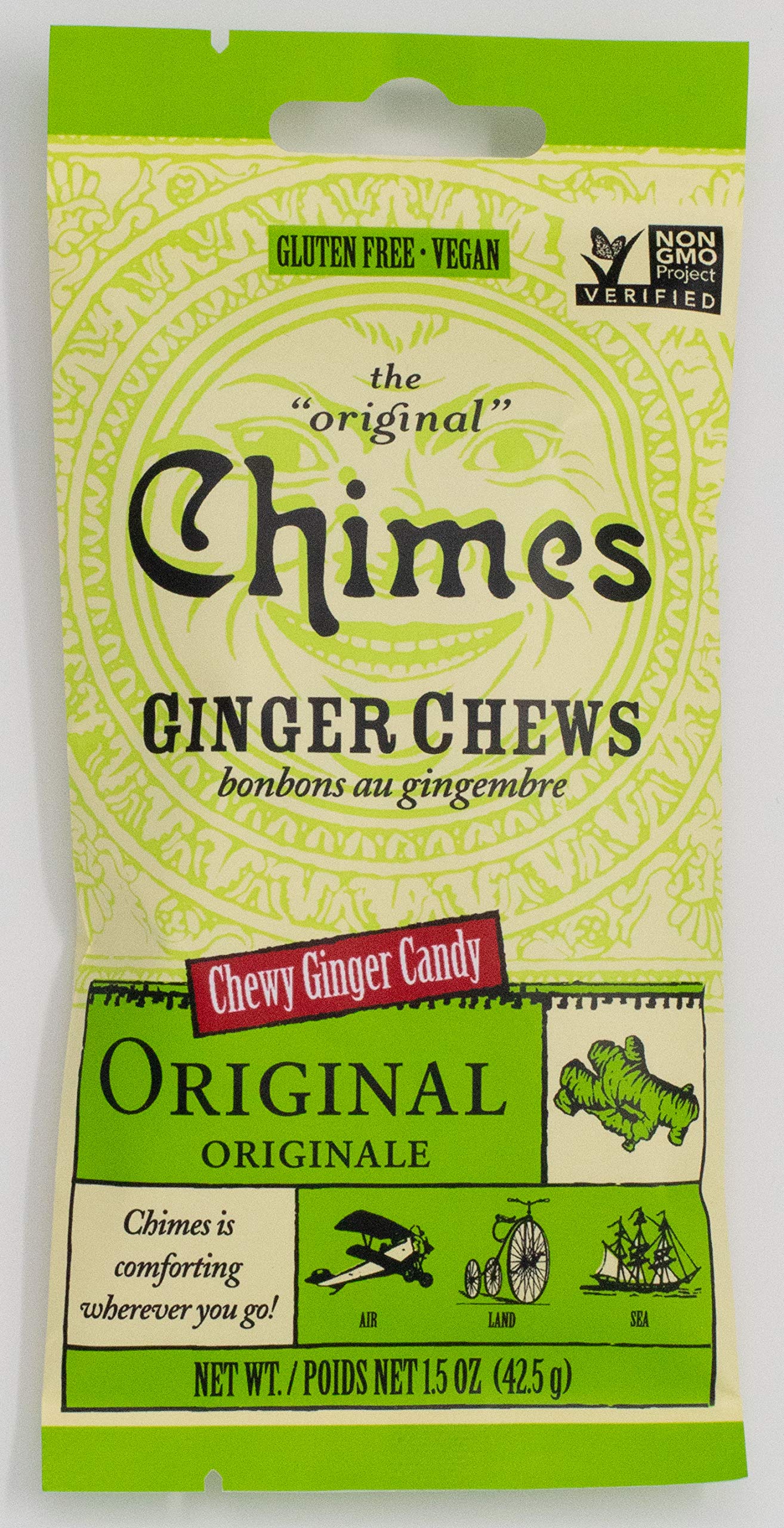 Chimes Ginger Chews Candy, Original, 1.5-Ounce Packages (Pack of 24)
