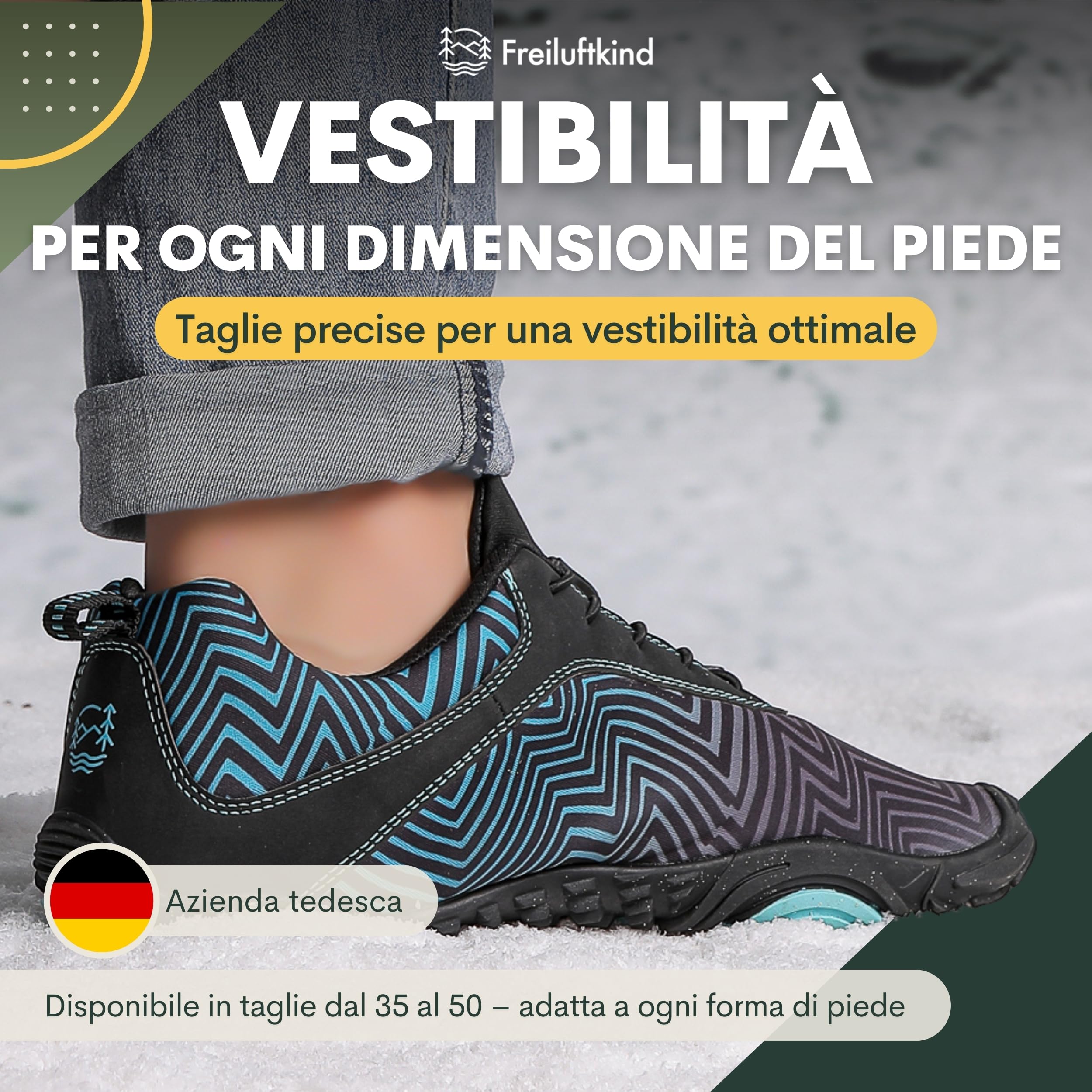 Freiluftkind Overland Barefoot Shoes idrorepellenti e Foderati – Scarpe Barefoot Unisex per l'inverno – Scarpe Calde Impermeabili
