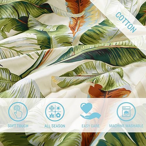 Miniatura 9 de Tommy Bahama - Juego de edredón tamaño Queen, ropa de cama de sátin de algodón naturalmente suave y lisa con fundas de almohada y falda de cama a