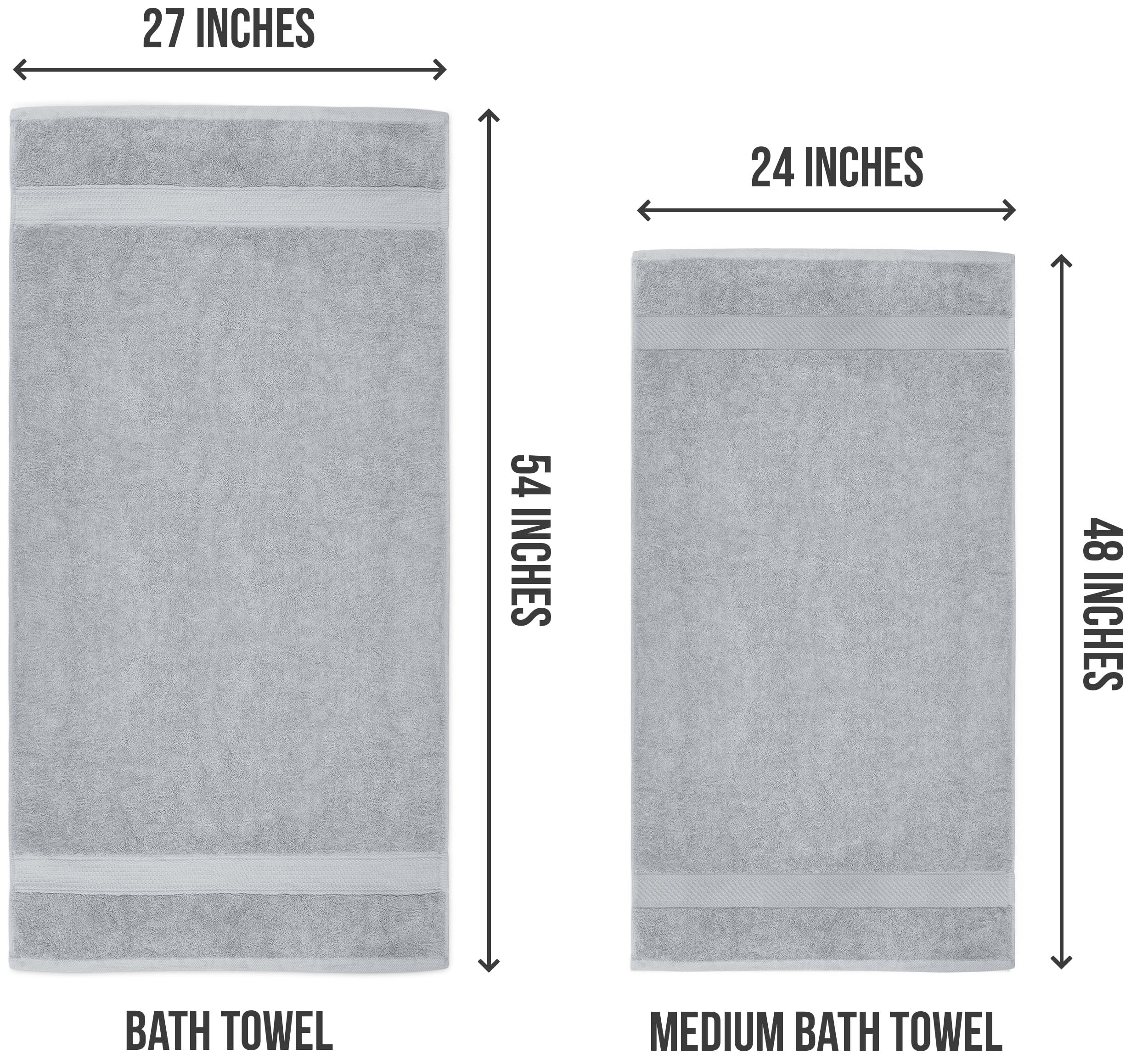 Utopia Towels Lot de 6 serviettes de bain moyennes, 500 g/m², 100 % coton filé à l'anneau, légères et très absorbantes, séchage rapide, pour hôtel, spa et salle de bain, 61 x 122 cm, gris électrique