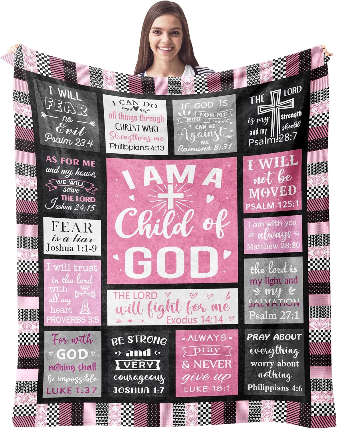 CUJUYO Christian Gifts for Women Blanket 80"x60" I Am a