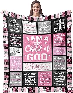 CUJUYO Christian Gifts for Women Blanket 50"x40" - I Am a Child of God Blankets - Inspirational Religious Catholic Spiritual Present - Birthday Baptism Confirmation Gifts for Girls