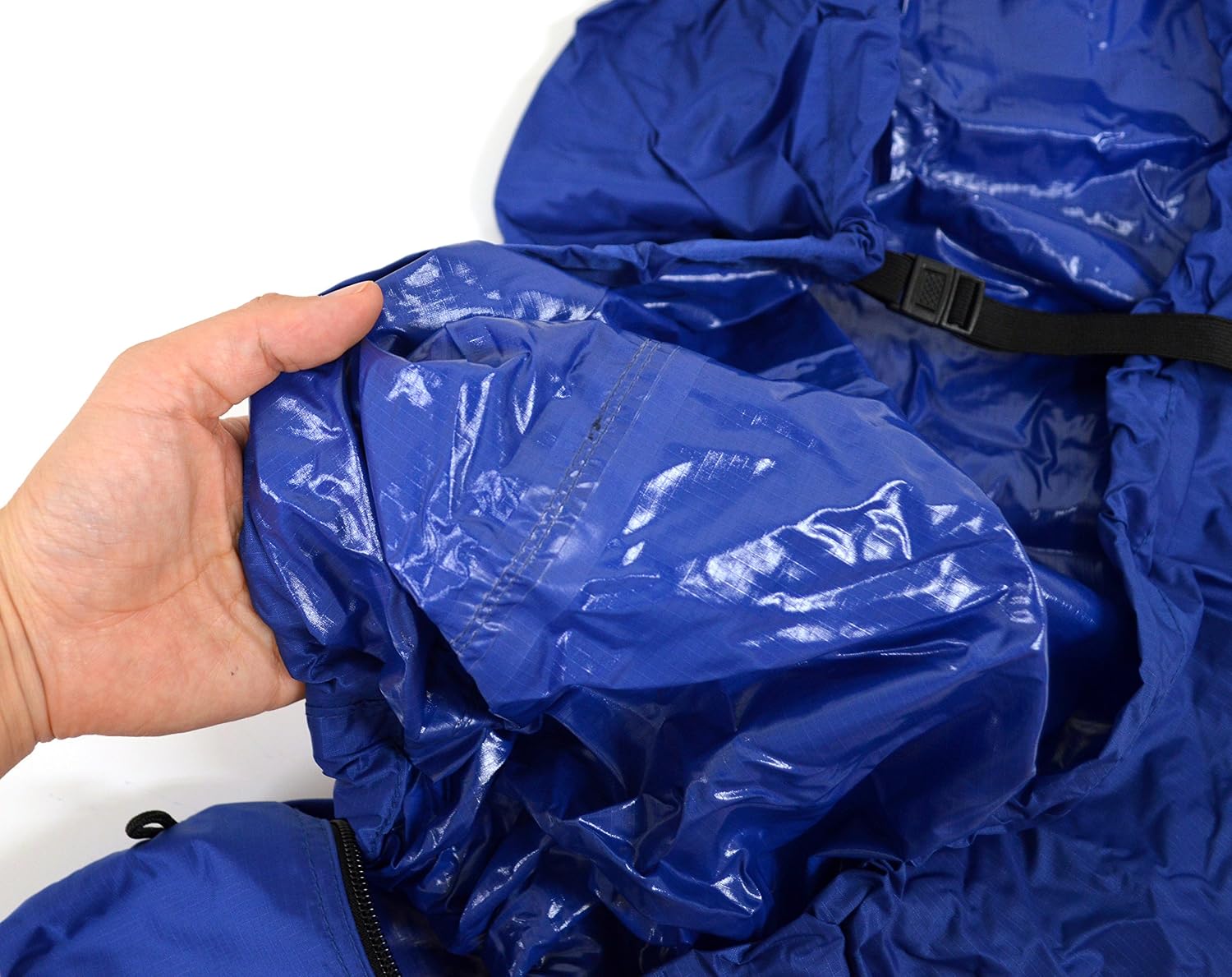 Solo Tourist Backpack Cover, Rain Cover, Teflon Coating, Eye-catching Tape, Compact Storage, Easy to Put On Elastic Band, Blue