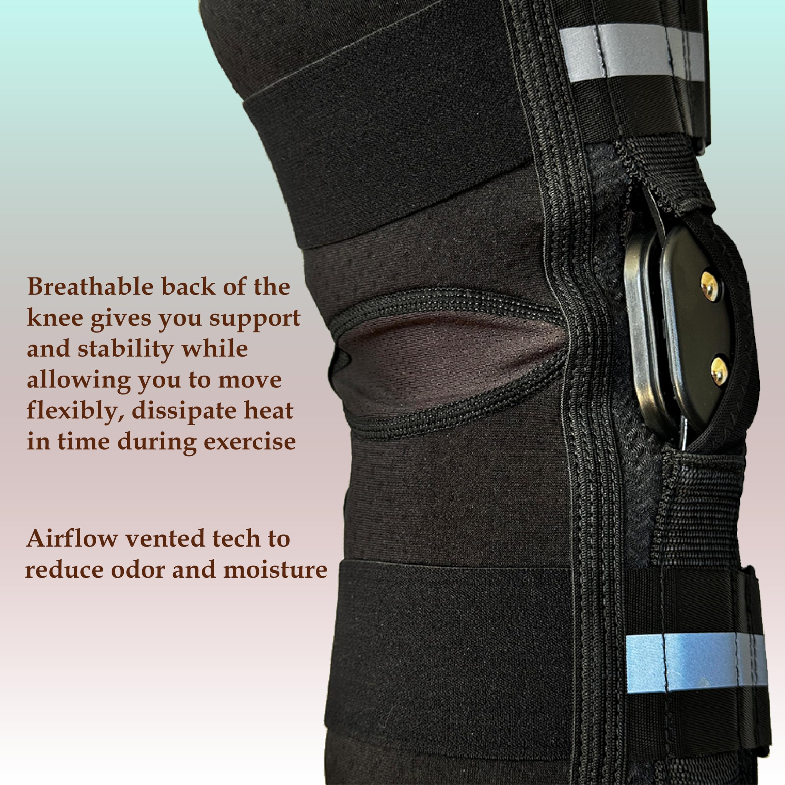 Rodilleras, soporte de rodilla con bisagras, alivio del dolor de rodilla para hombre y mujer, almohadilla de gel de apoyo articular para rótula con estabilizadores laterales, rodillera para