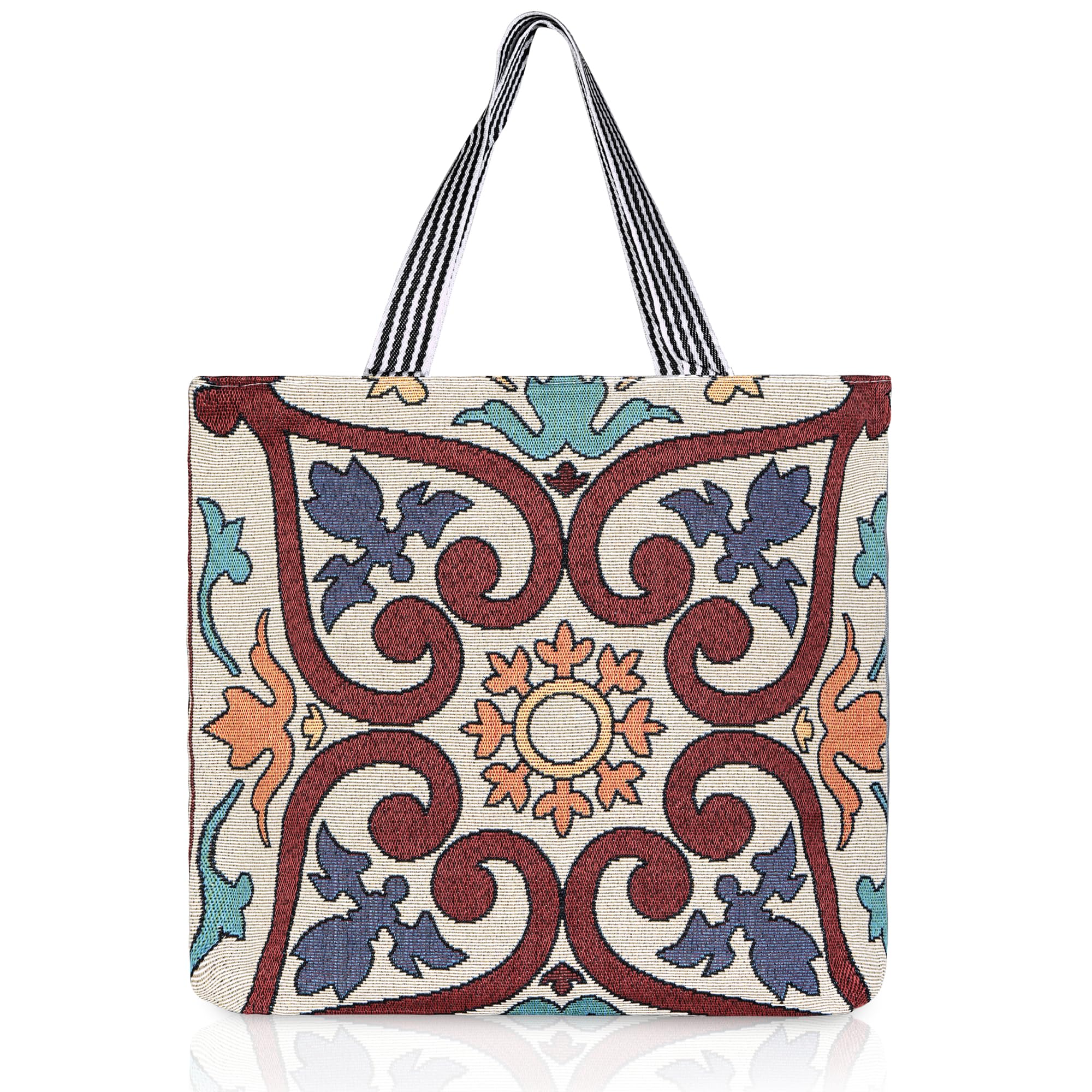 HUGGI Tote bags for women Printed Design | Canvas material women bags with zip in Stylish new Pattern | Multi-functional canvas tote bags carry for Grocery, College (Vibrant Red Design) (B0C3CQH27X) Amazon Price History, Amazon Price Tracker