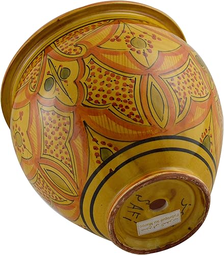 Miniatura 2 de Treasures Of Morocco Maceta marroquí española para jardín, agujero de drenaje, maceta de cerámica hecha a mano para interior y exterior, color