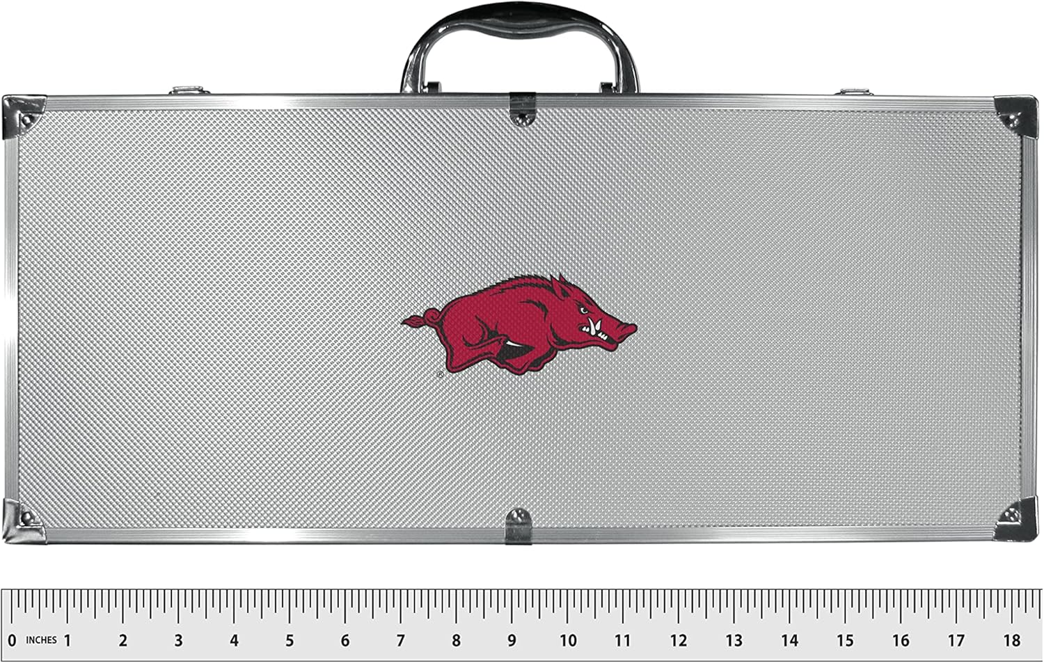 NCAA Siskiyou Sports Fan Shop Arkansas Razorbacks Steel Tailgater BBQ Set w/Case 8 piece Gray (C8BQ12)