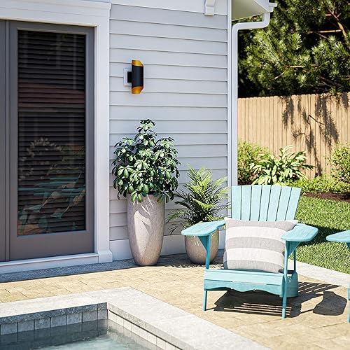 Miniatura 5 de Kenroy Home 93533BL Quinn - Linterna LED con 2 luces con acabado negro, estilo moderno, 13 pulgadas de alto, 4.75 pulgadas de ancho, 7.25 pulgadas