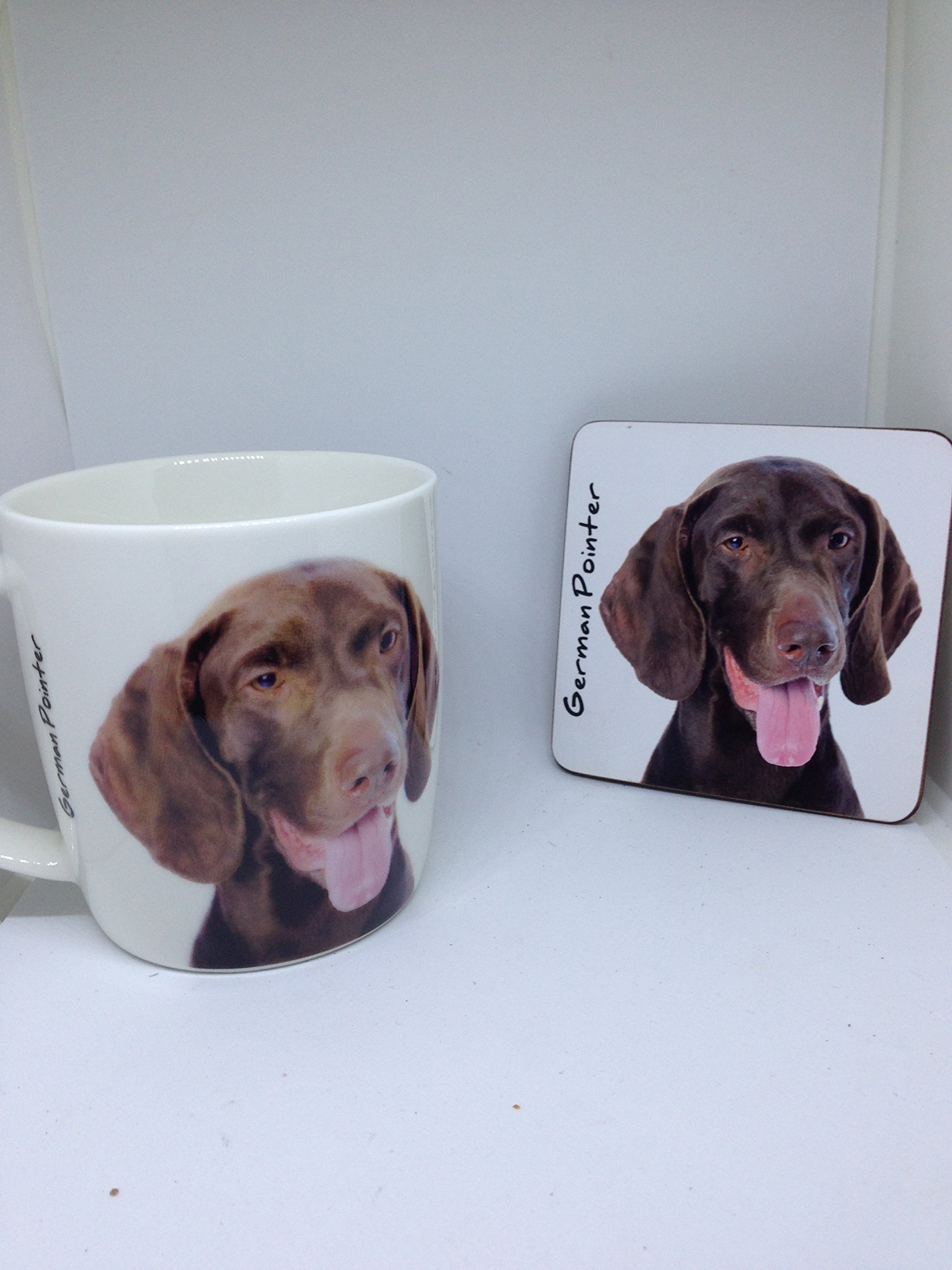 Rcpltd White German Pointer Mug And Coaster Set