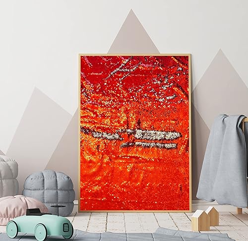 Miniatura 5 de Tela sensorial de lentejuelas para pared para niños, lentejuelas grandes de 0.2 pulgadas, materiales sensoriales para juegos inquietos para niños