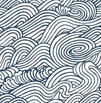 NuWallpaper NUS3562 Navy Saybrook Peel & Stick Wallpaper, Blue