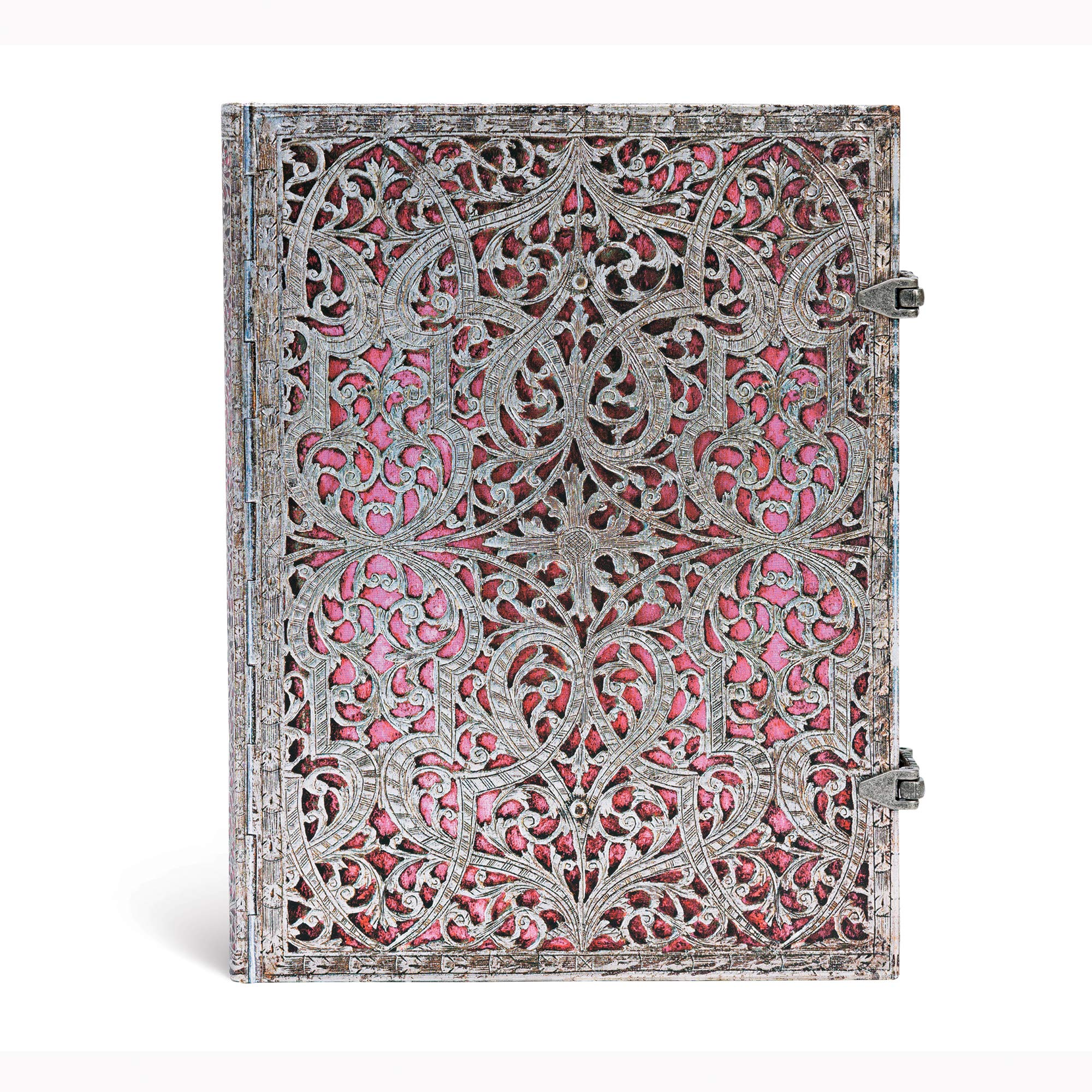 Paperblanks Silberfiligran Kollektion Notizbuch, groß, Flexi Liniert, zartrosa, Ultra (230 x 180)