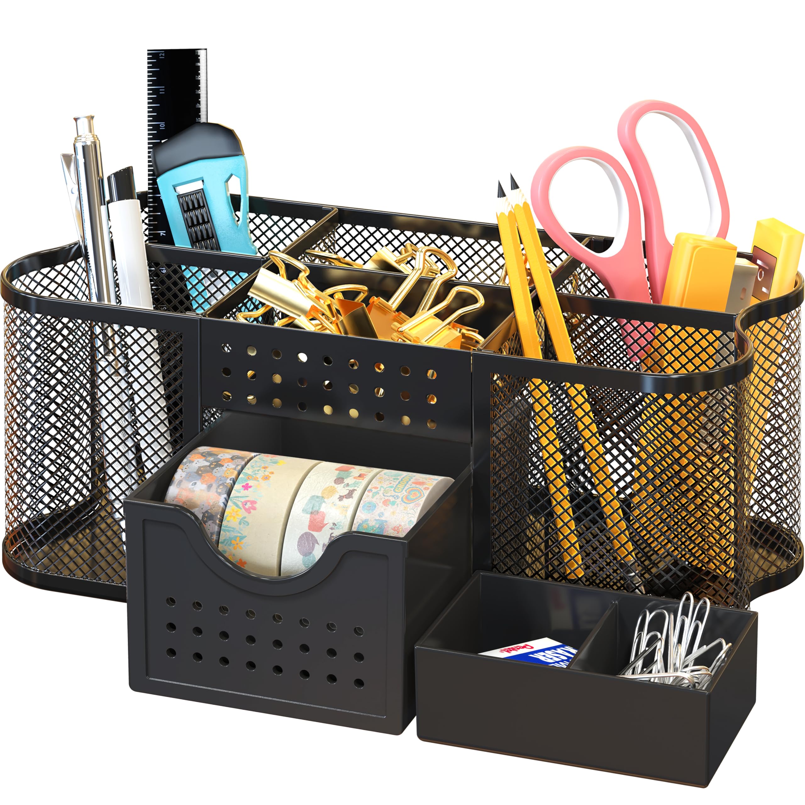 Decobros Desk Supplies organizzatore Caddy Black