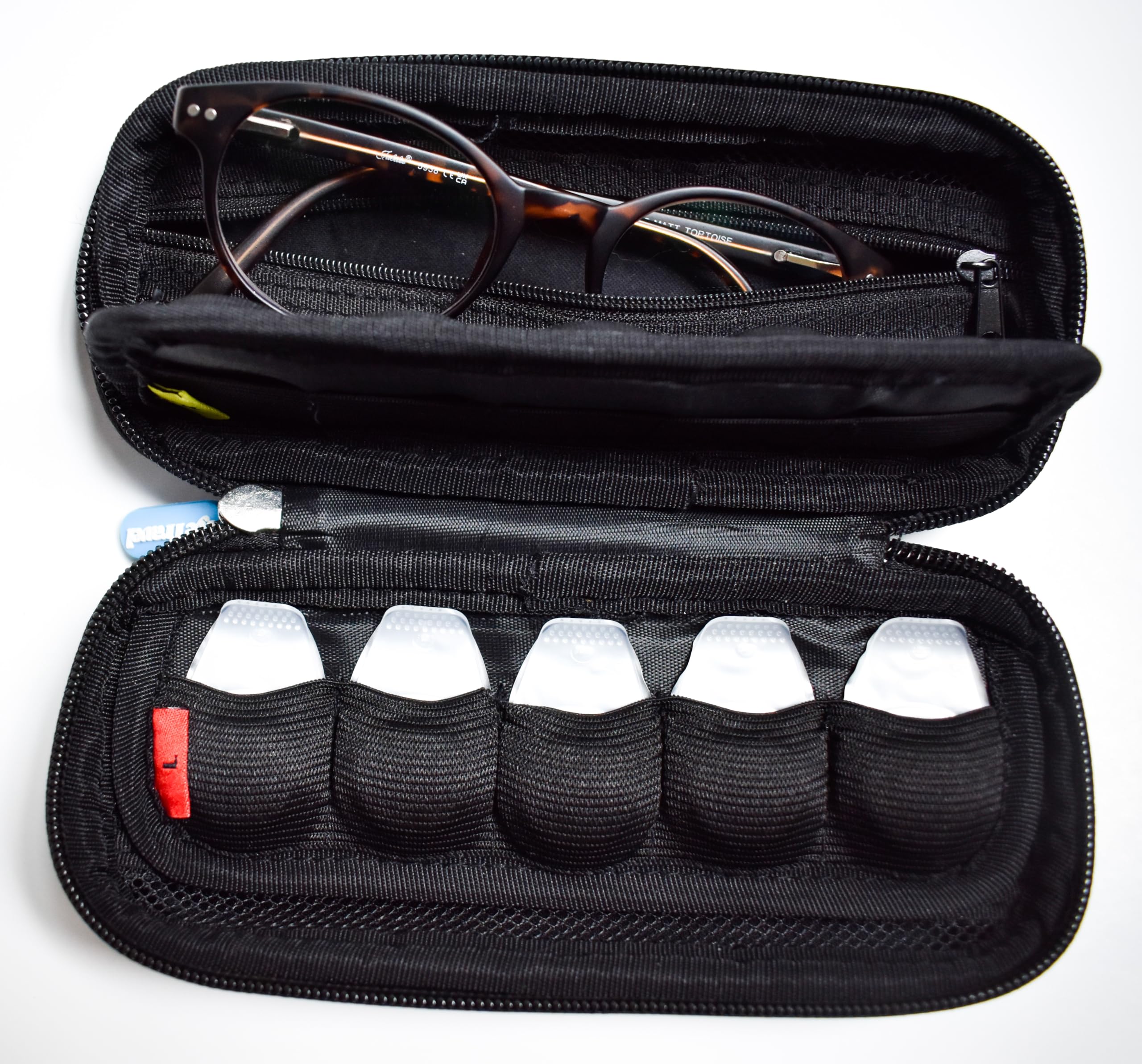 Funda para lentes de contacto, 40 unidades para organización de almacenamiento de viaje con cremallera duradera