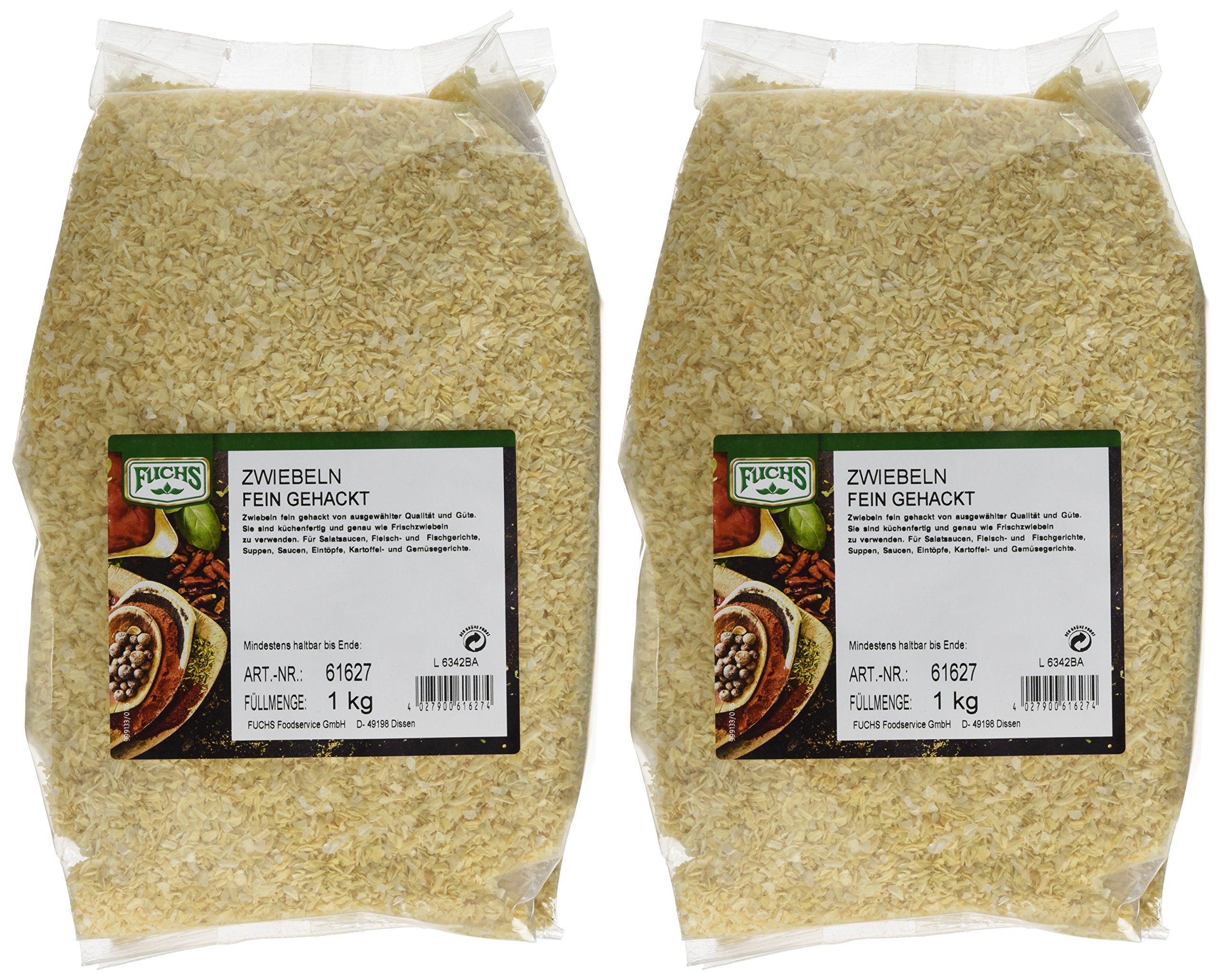 Fuchs Zwiebeln weiß fein Gehackt, 2er Pack (2 x 1 kg)