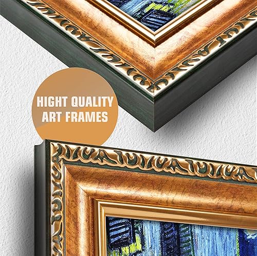 Miniatura 1554 de A&T ARTWORK The Starry Night de Vincent Van Gogh. Tamaño del marco: 36 x 30 pulgadas, tamaño de la imagen: 30 x 24 pulgadas, reproducciones clásicas