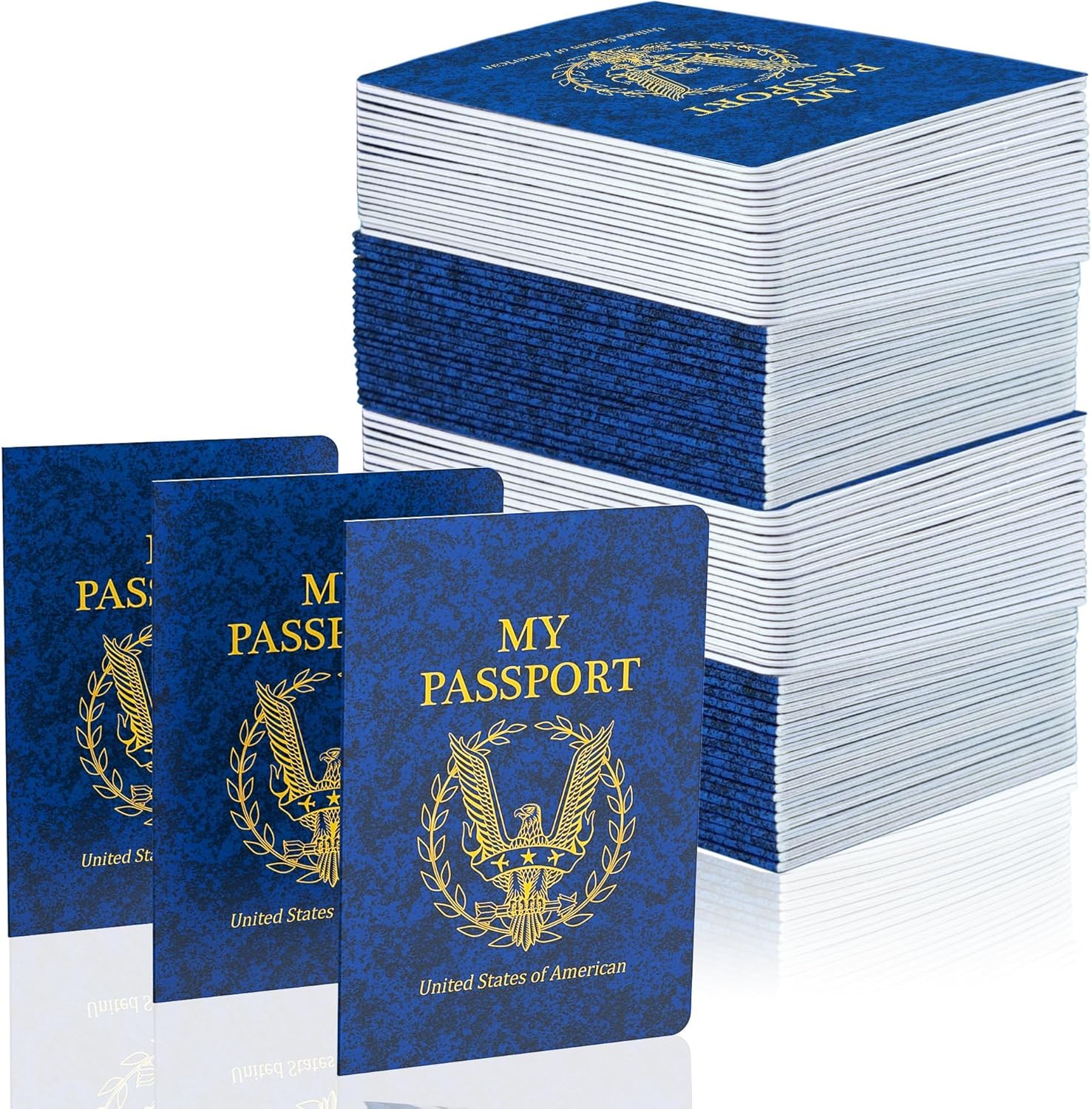 Libro De Pasaporte En Blanco, Cuaderno De Pasaporte Azul De 4 X 5.5 Pulgadas, Pasaporte Falso, Diario De Viaje A Granel Para Niños, Viajes, Actividades De Simulación, Aula, Proyectos Escolares