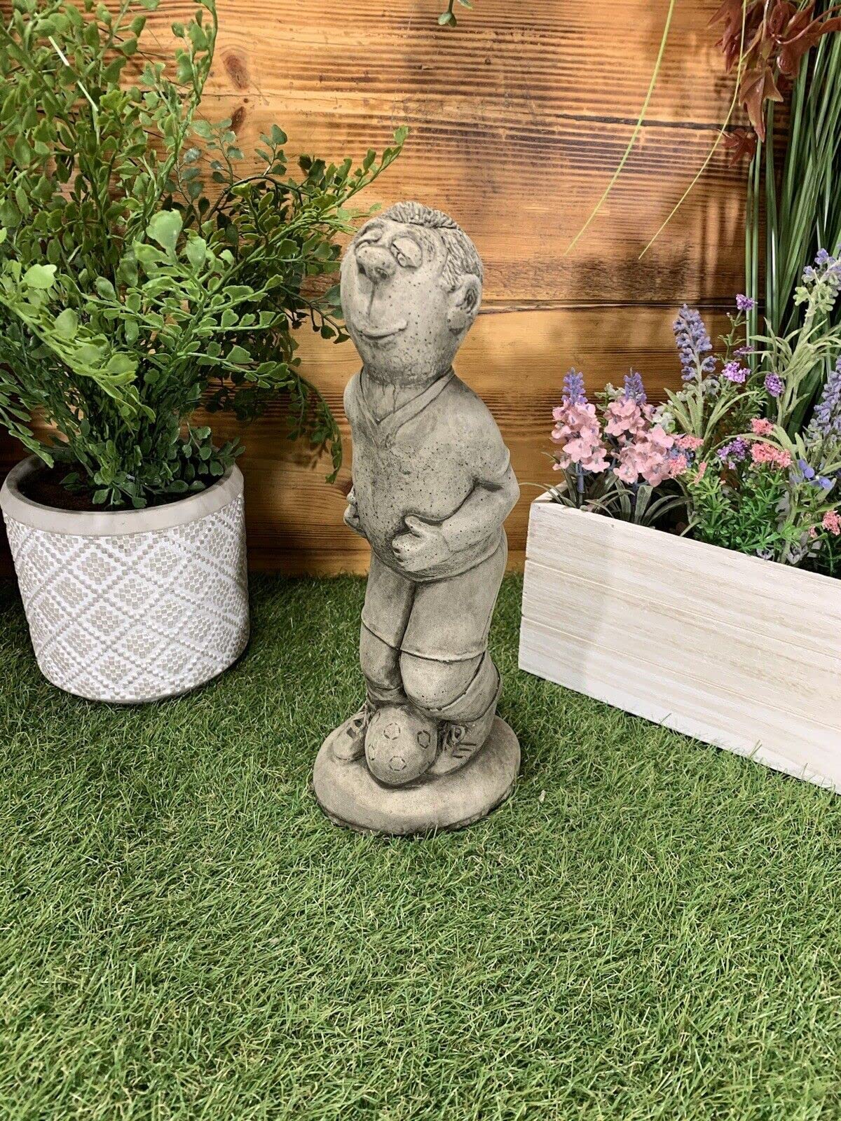 J and L Stone Ornaments Stone Garden Footballer Gift Concrete Ornament