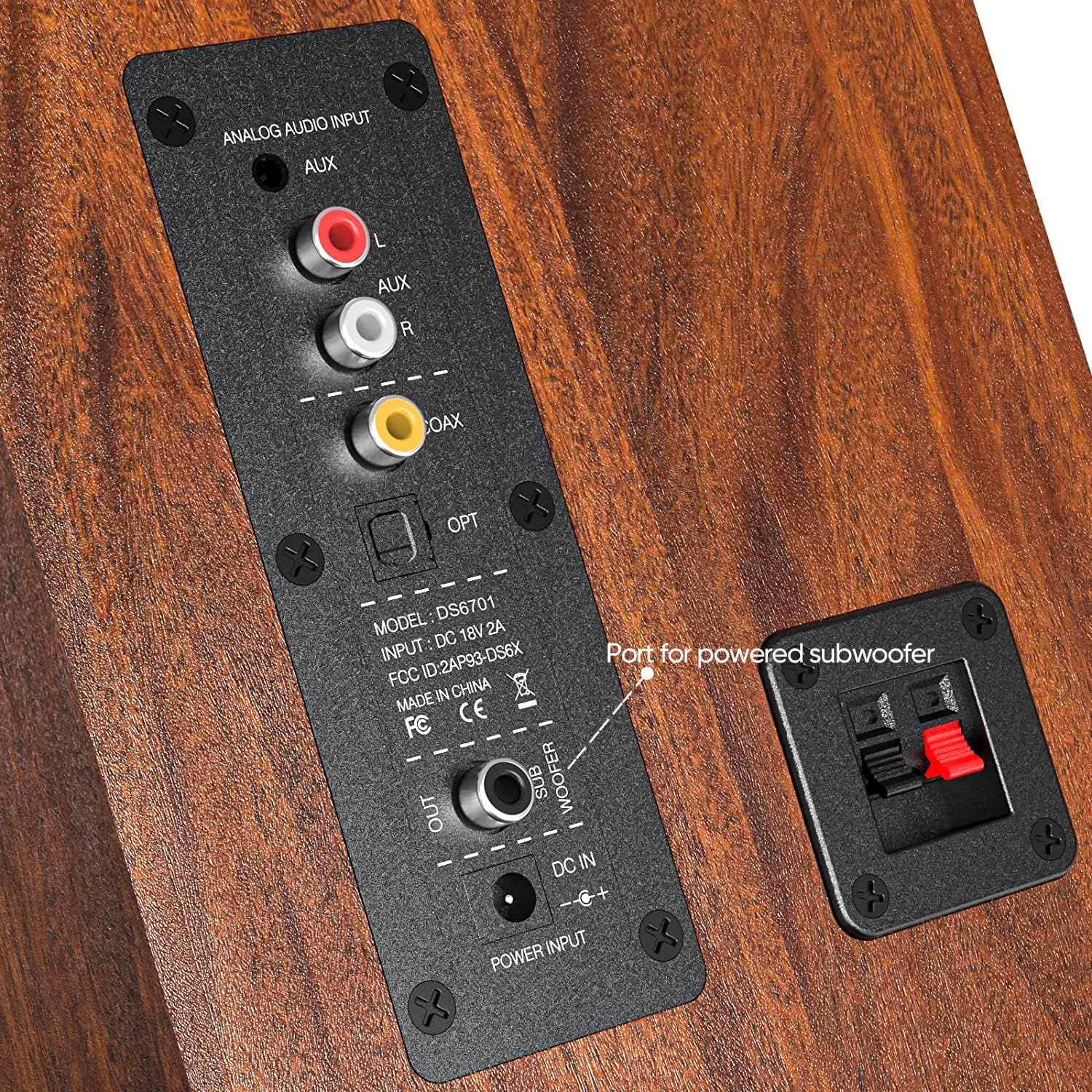 Saiyin Bluetooth Bookshelf, 40W X 2 Powered TV-Lautsprecher mit 4-Zoll-Tieftöner, Turntable-Lautsprecher mit optischem/AUX-Eingang/Subwoofer Line Out für PC und TVs