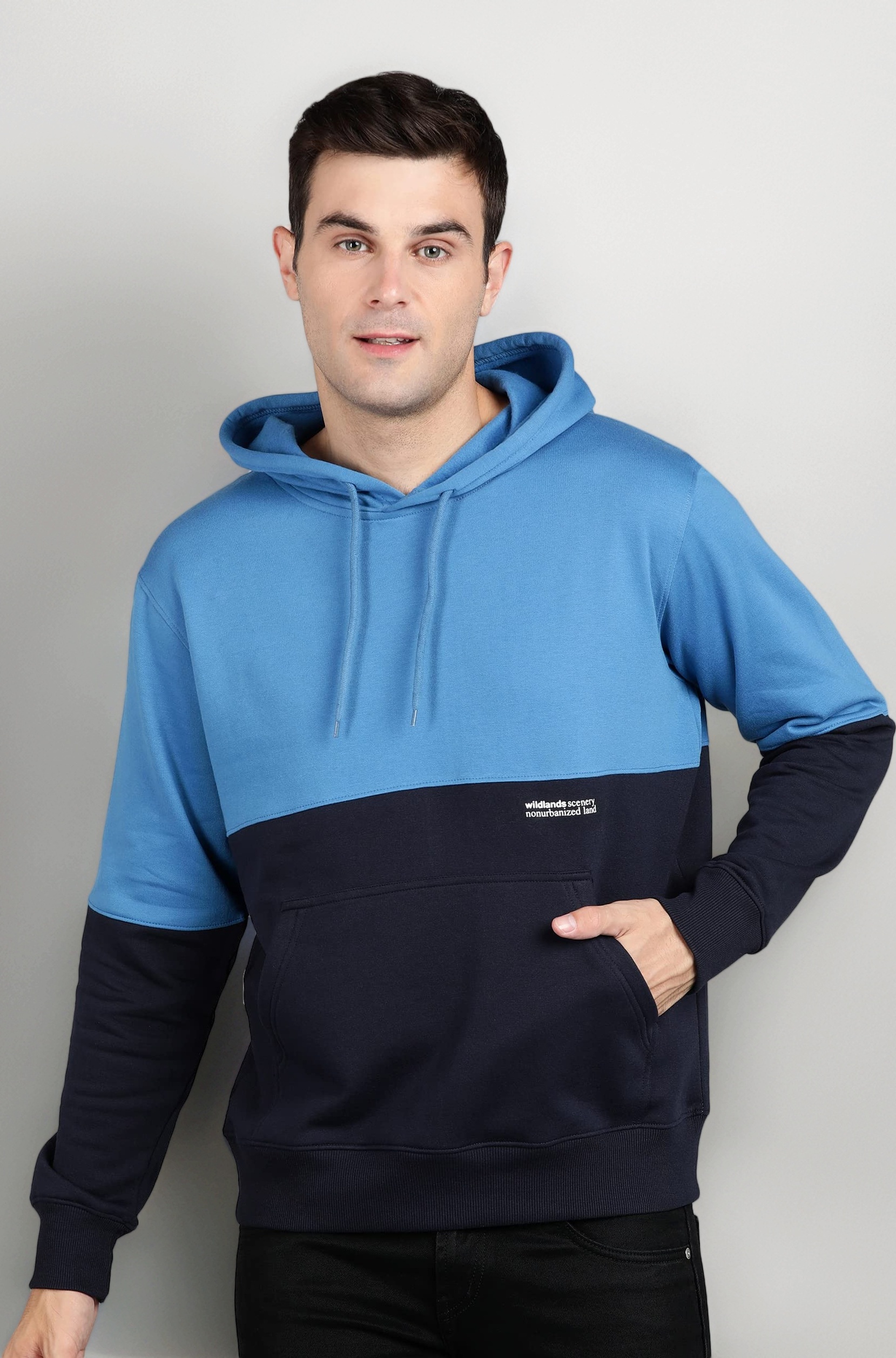Men's Colorblocked Cotton Hoodies Sweatshirt