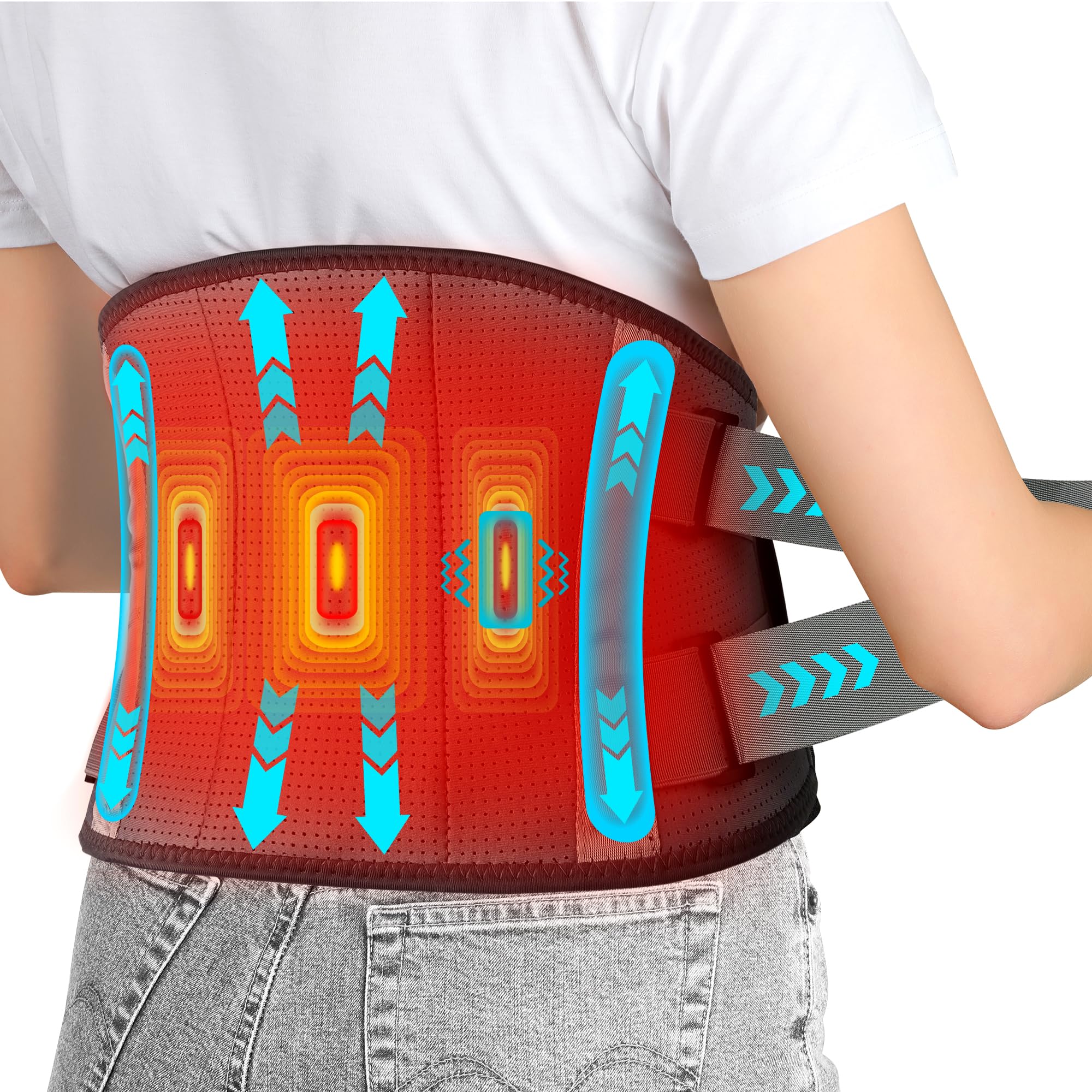 最安値‼️腰ベルト マッサージ 加熱 圧縮 腰痛 サポート マッサージ器 電熱腰サポーター 振動ベルト 老人 腰サポーター