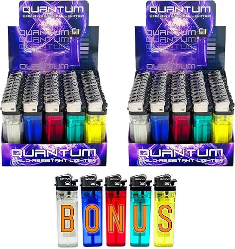 Miniatura 8 de Encendedores desechables (paquete de 50)  Quantum  Paquete de 55 unidades incluidas  Paquete de 55 encendedores en total