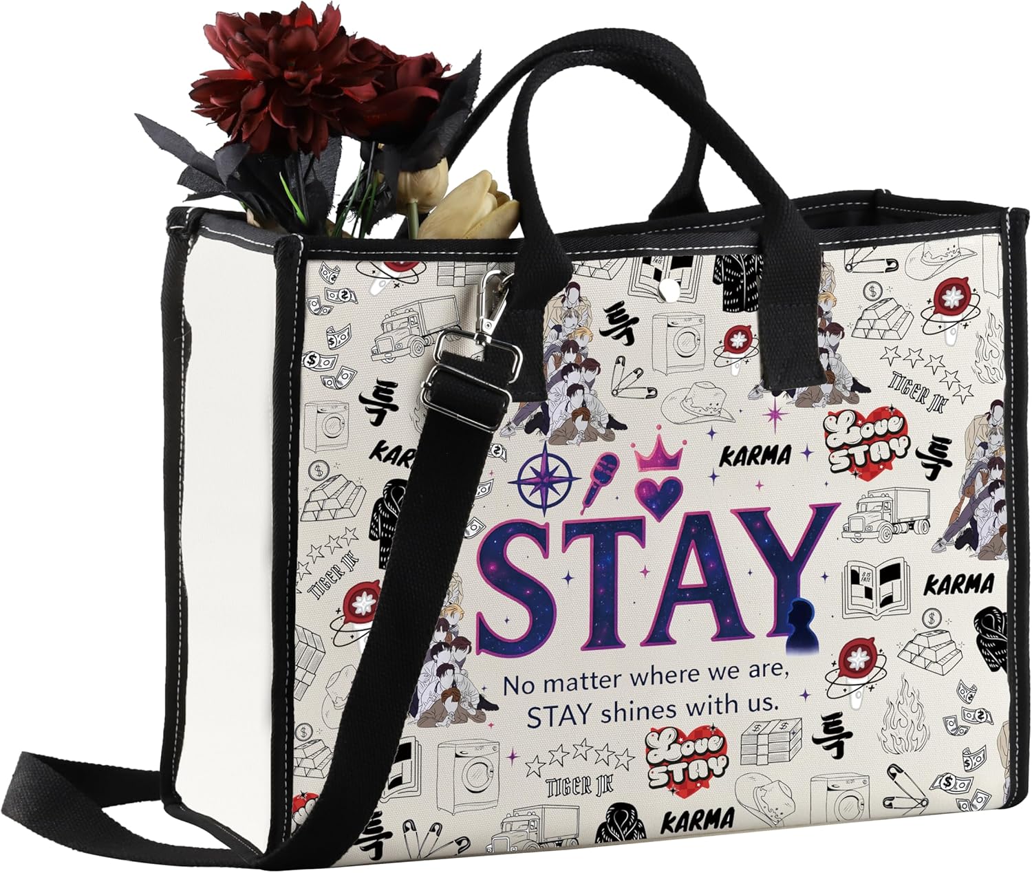 MEIKIUP Korean Group Tote Bag Stay Fandom Handbag Korean Idol Fans Gift Korean Music Lover Merchandise