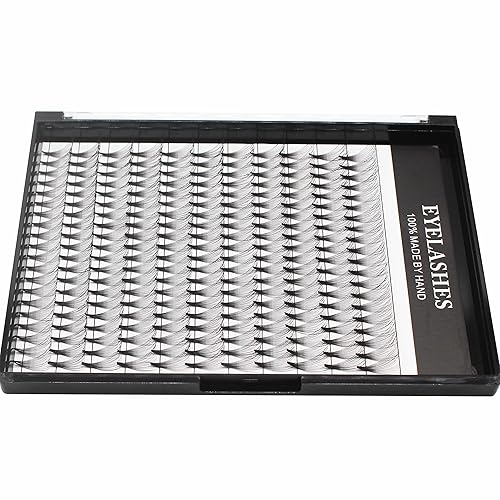 Bodermincer Large Tray 8-10-12-14mm/10-12-14-16mm/12-14-16mm MIX 20D Premade Russian Volume Fans Eyelashes Long Stem Lash Pre made Eyelash Extensions Supplies (20D 8-10-12-14mm Mixed)(20D-12mm)