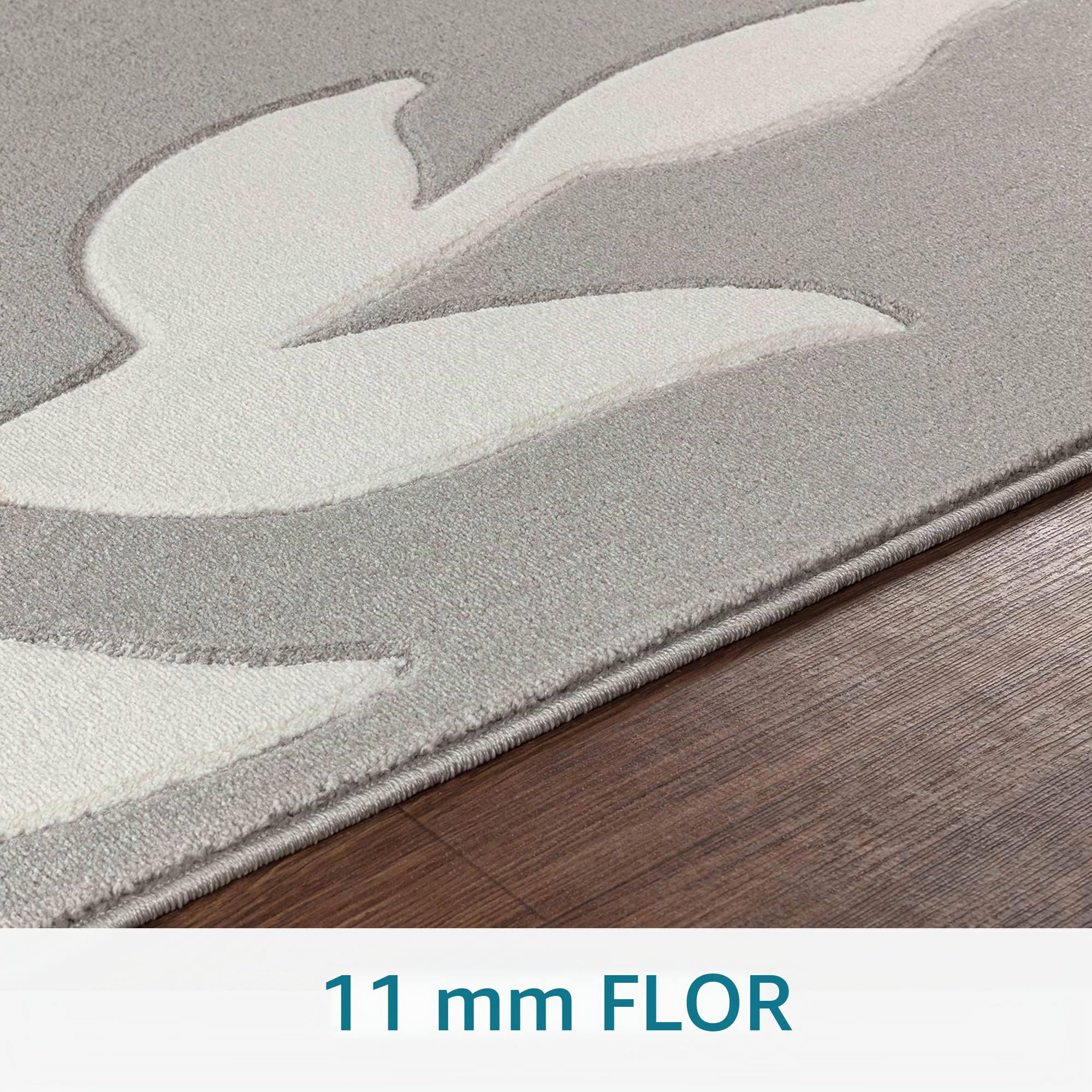 Livabliss Dijon Tapis Abstrait pour Salon, Salle à Manger, Salon, Cuisine, Chambre à Coucher - Tapis Moderne à Poils Moyens - Doux et Luxueux - Facile d'entretien - Gris Rouge et Blanc - 120 x 170 cm