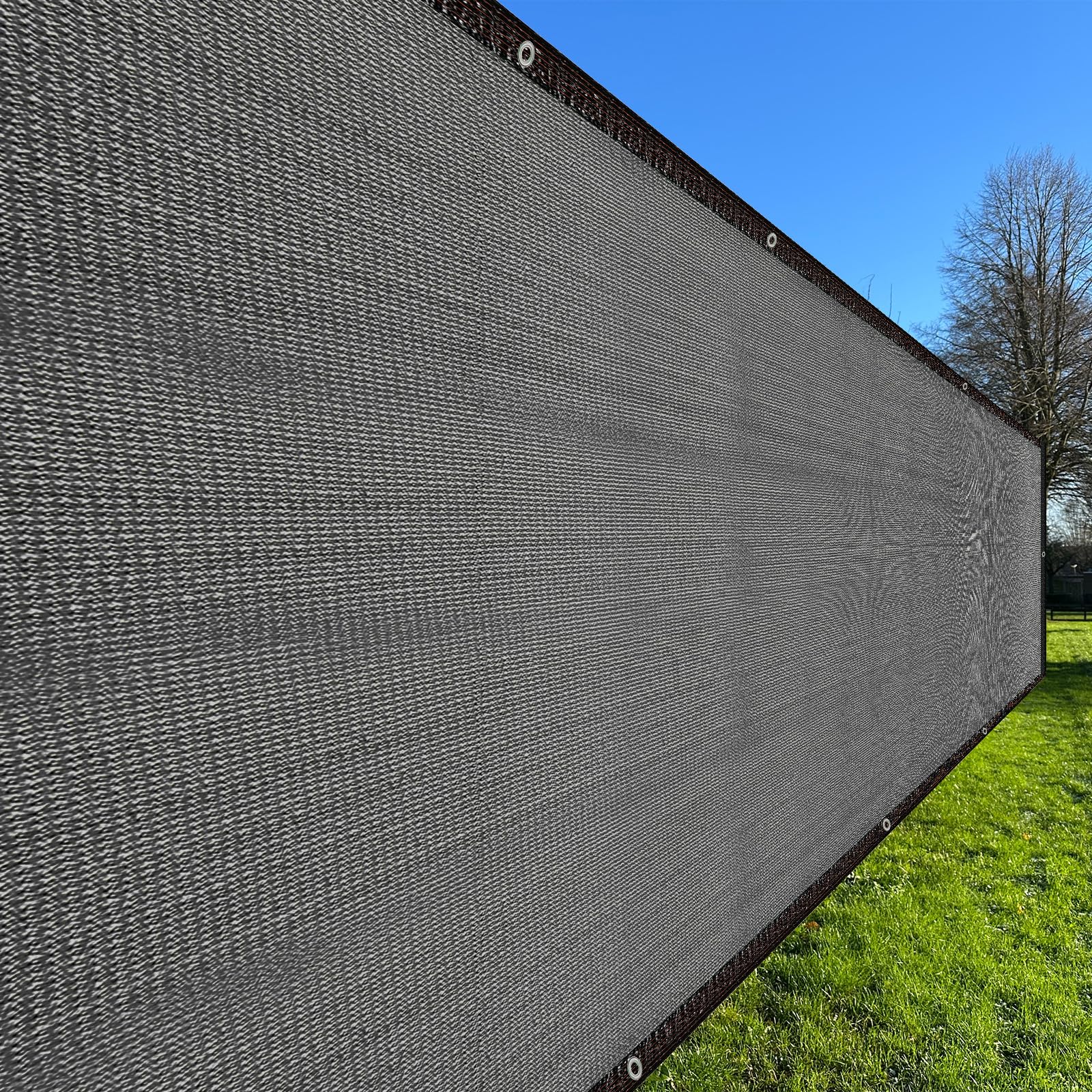 sourcing map Fence Privacy Screen 2m x 5m(10 Sqft) Shade Cloth Cover Mesh Fencing Mesh Shade Net Cover for Balcony Outdoor Deck Backyard Porch Plant, Black