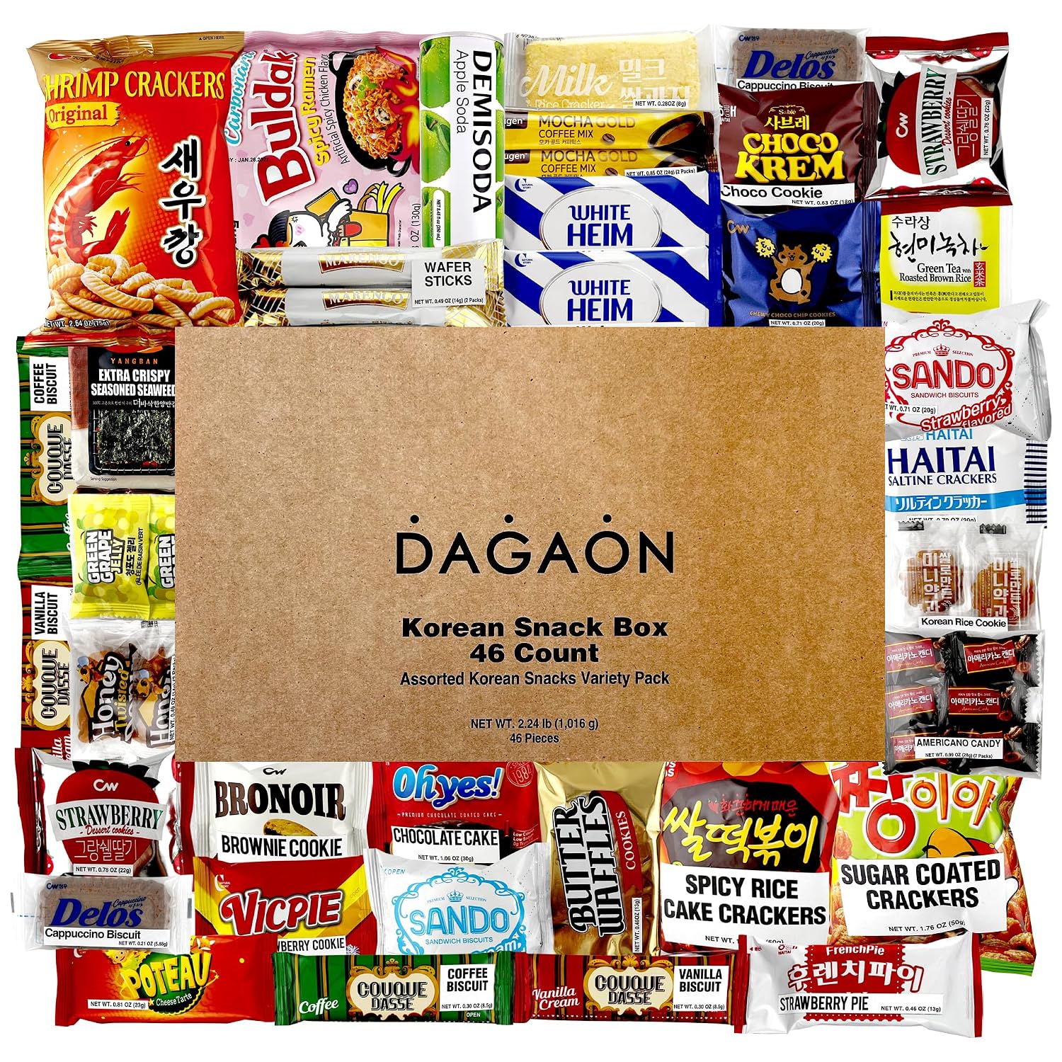 Dagaon Korean Snack Box 46 Count variety pack