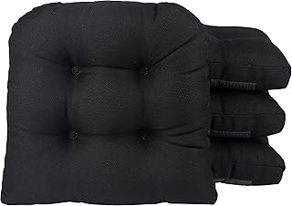 Klear Vu Omega Dining Chair Pads, Set of 4, Black