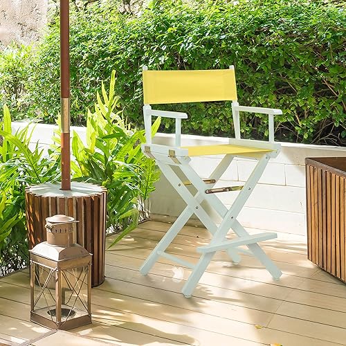 Miniatura 496 de Silla de Director de 18" Marco Blanco Lona Rosa