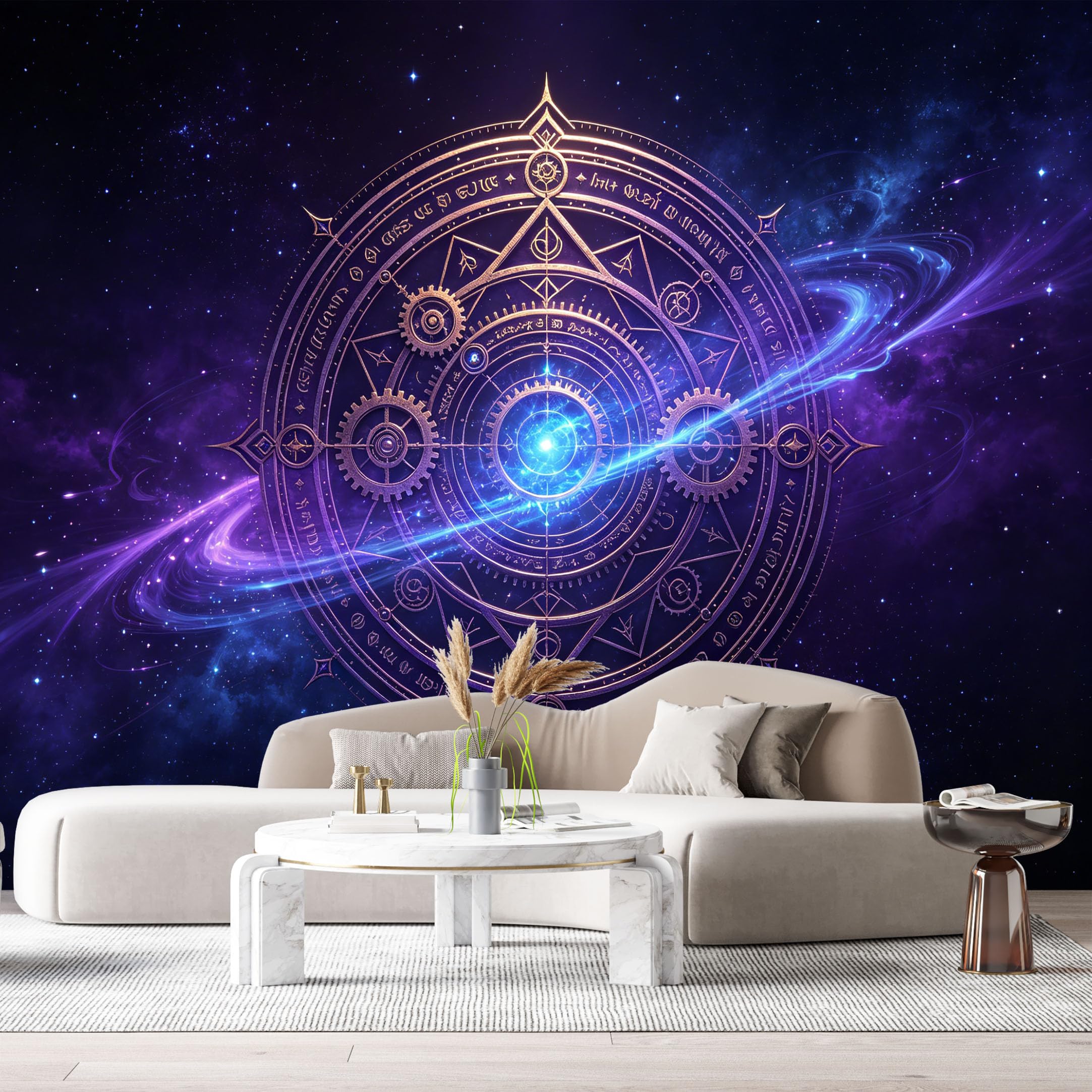 Custom Size Wall Murals Abstract Modern Geometric Celestial Astrology Star Galaxy Planet SelfAdhesiveWall Fabric Removable Wallpaper Wall Decor for Living Room Bedroom Bathroom