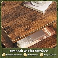 Vista 7 de Huuger Night Stand Set of 2, Nightstand with 2 Drawers, Bed Side Table with Open Shelf, Wooden Top, End Table, Fabric Drawer, for Bedroom, Rustic